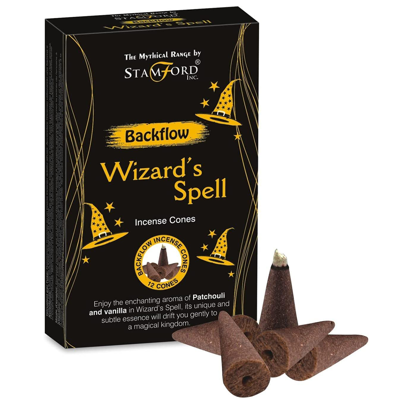 Stamford Mythical Backflow Incense Cones - Wizard's Spell (Pack of 12)1