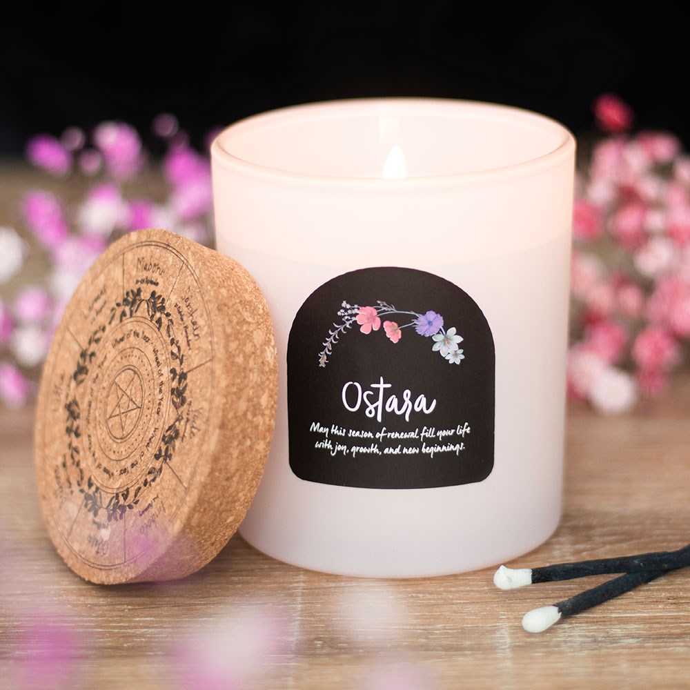 Ostara Fresh Linen Wheel of the Year Candle1
