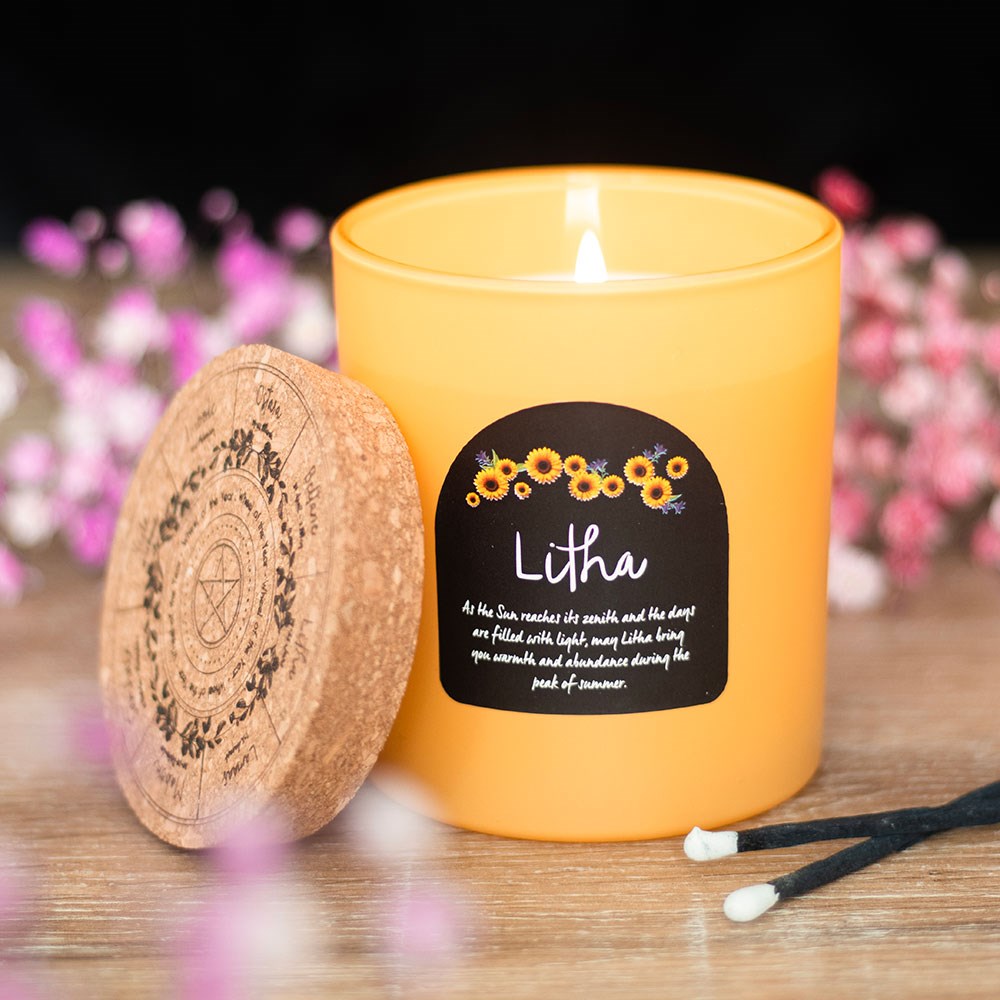 Litha Wildflower Wheel of the Year Candle1