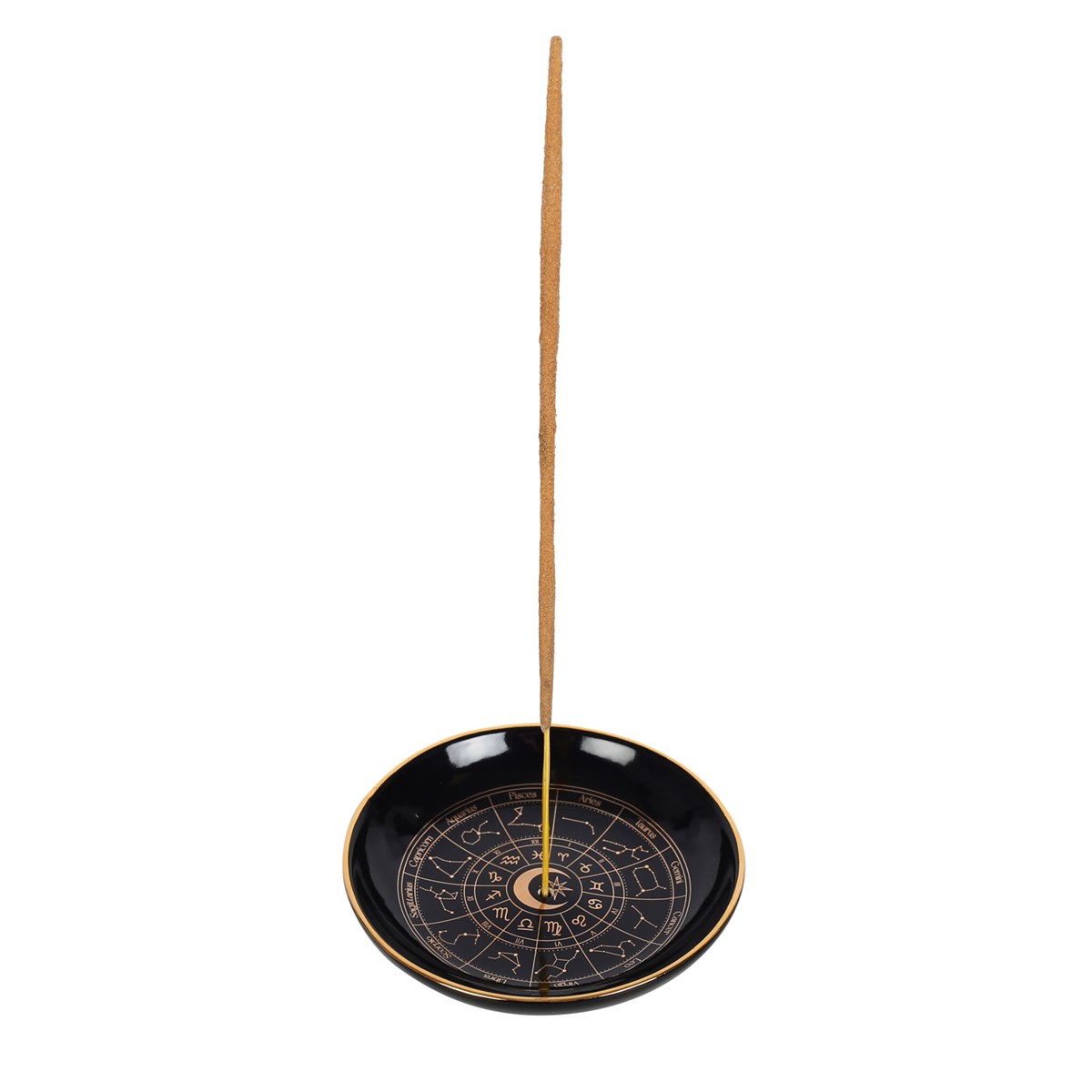 Black & Gold Astrology Wheel Incense Holder1