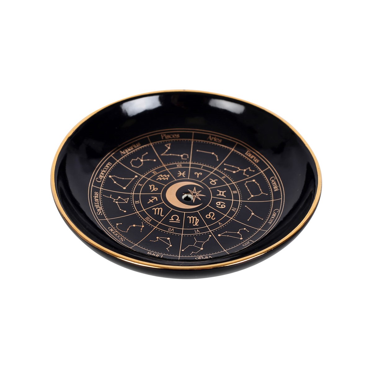 Black & Gold Astrology Wheel Incense Holder3