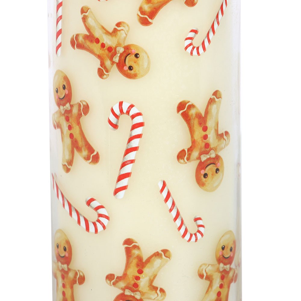 Candy Cane Warm Gingerbread Tube Candle1