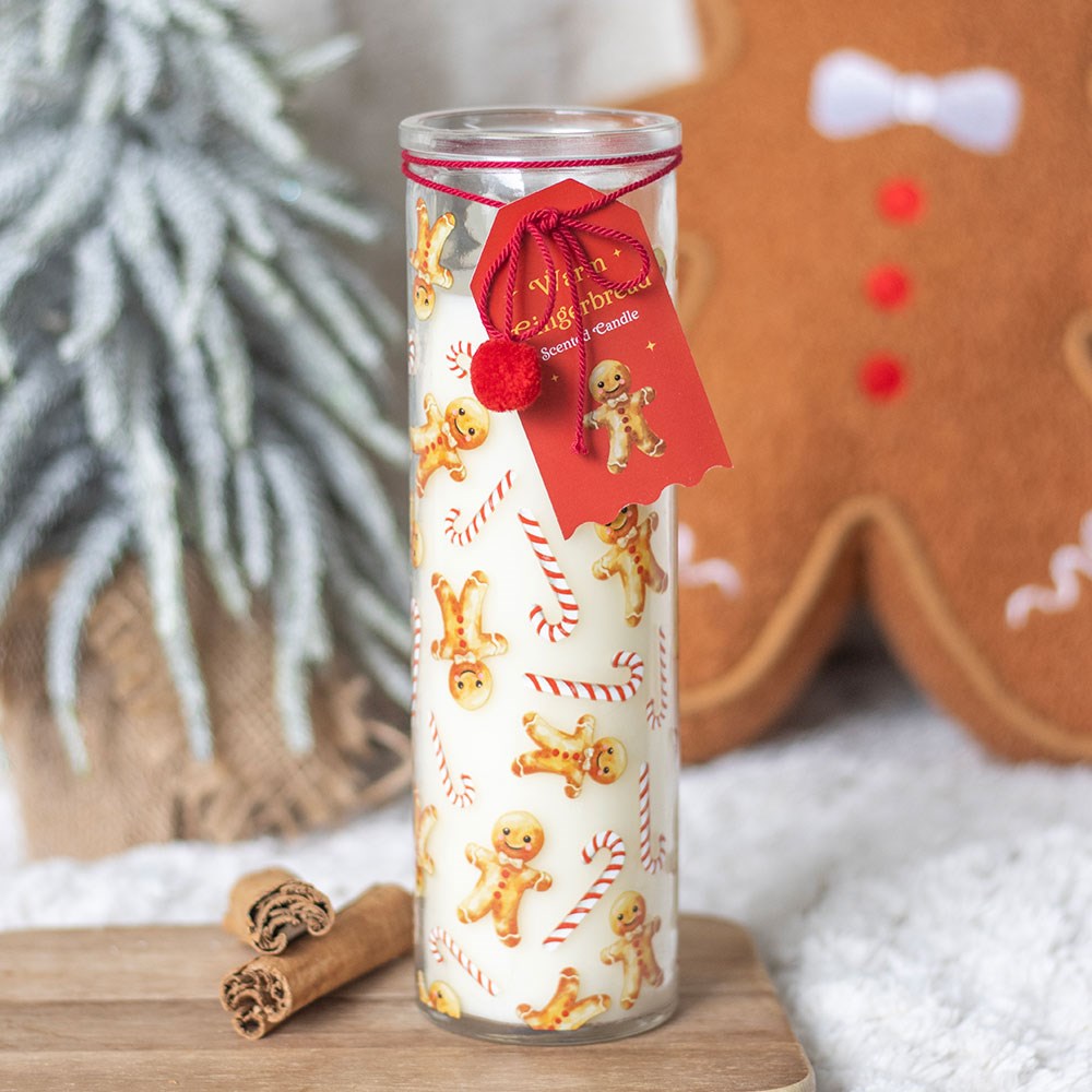 Candy Cane Warm Gingerbread Tube Candle3