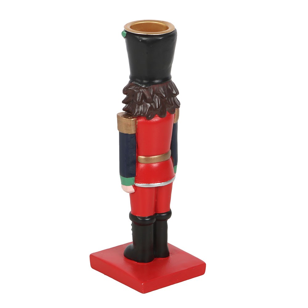 Nutcracker Soldier Candle Holder with Striped Taper Candle3