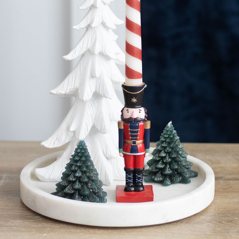 Nutcracker Soldier Candle Holder with Striped Taper Candle4