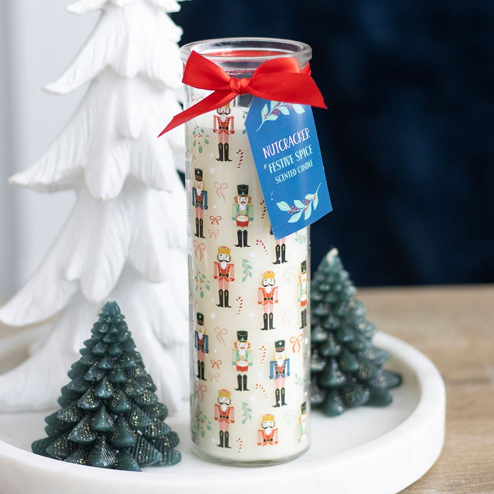 Nutcracker Print Festive Spice Tube Candle3