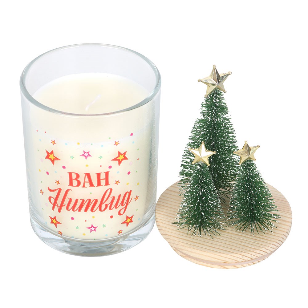 Bah Humbug Orange & Clove Glass Candle with Decorative Tree Lid