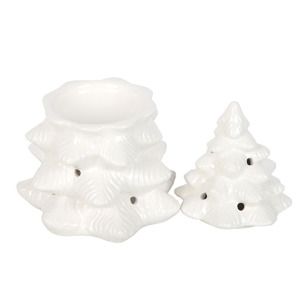 White Fir Tree Ceramic Oil Burner and Wax Warmer2