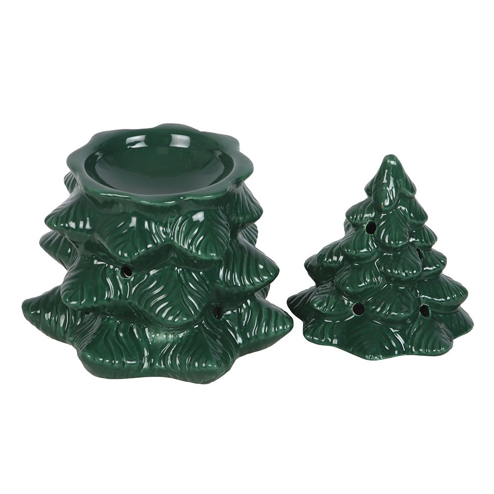 Green Fir Tree Ceramic Oil Burner and Wax Warmer2