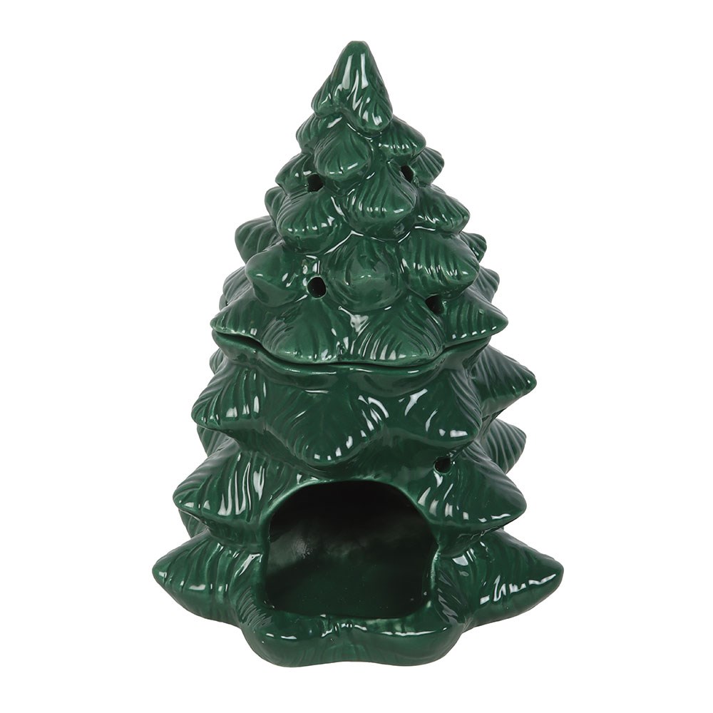 Green Fir Tree Ceramic Oil Burner and Wax Warmer3