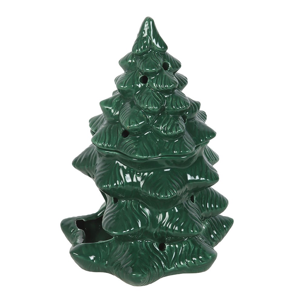 Green Fir Tree Ceramic Oil Burner and Wax Warmer4