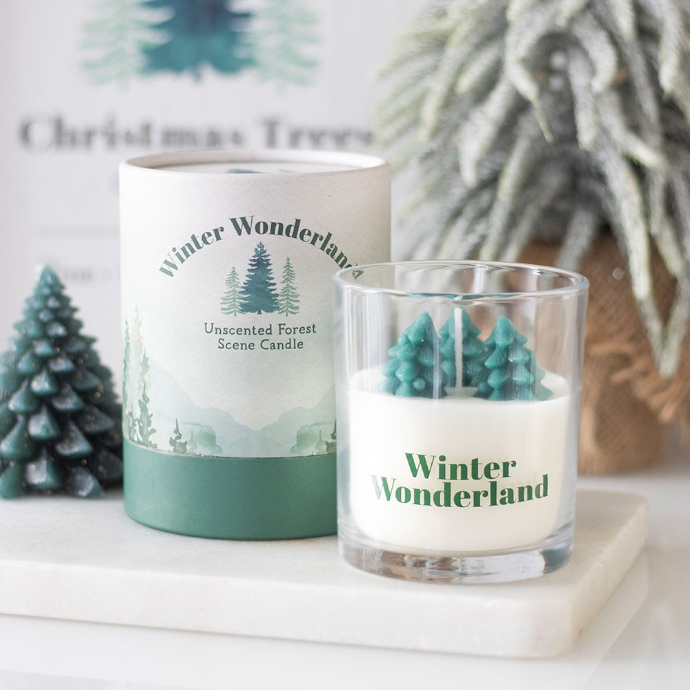 Winter Wonderland Candle with 3D Trees4