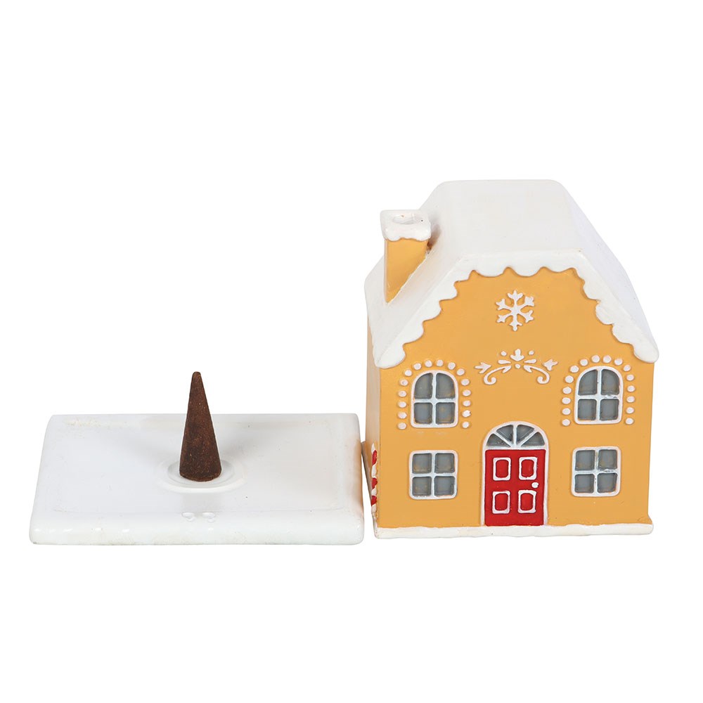 Candy Cane Gingerbread House Incense Cone Holder1