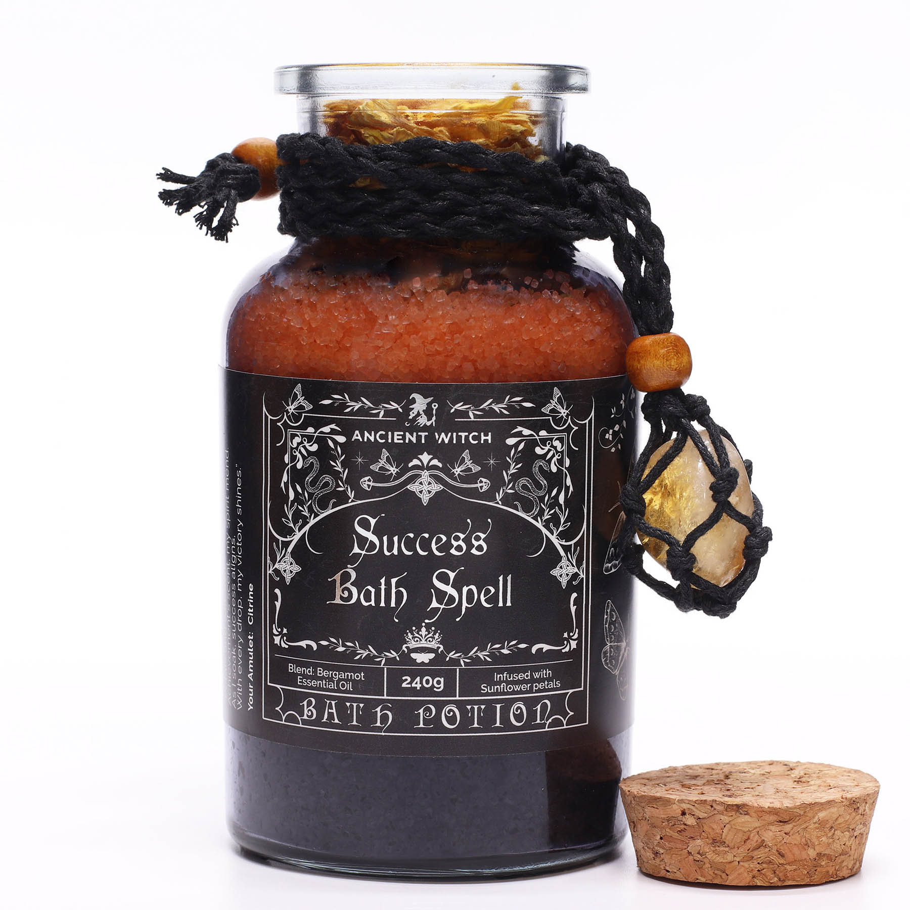 Ancient Witch Success Bath Spell Potion – With Citrine Amulet1