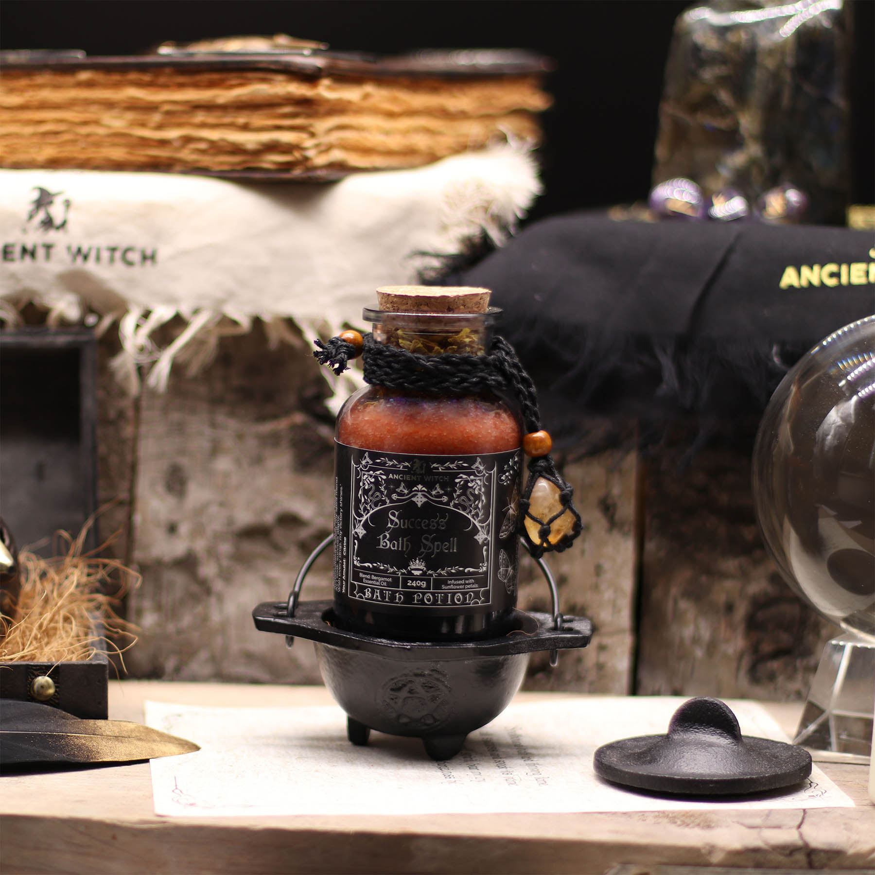 Ancient Witch Success Bath Spell Potion – With Citrine Amulet3