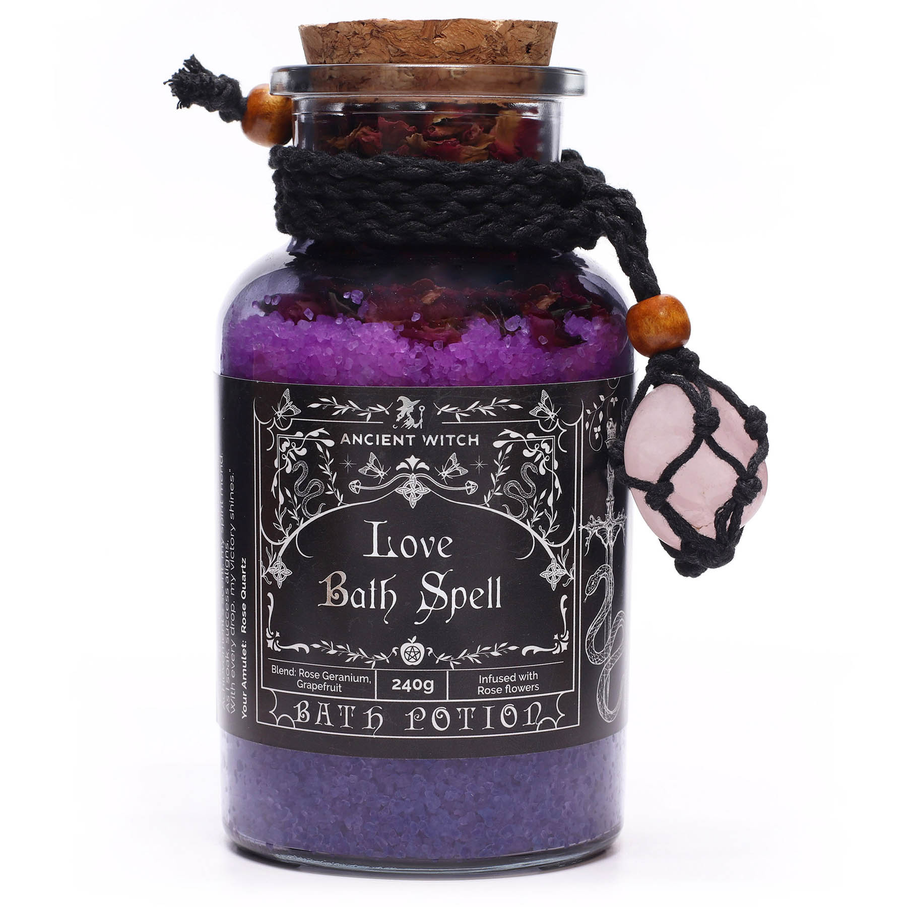 Ancient Witch Love Bath Spell Potion – With Real Rose Quartz