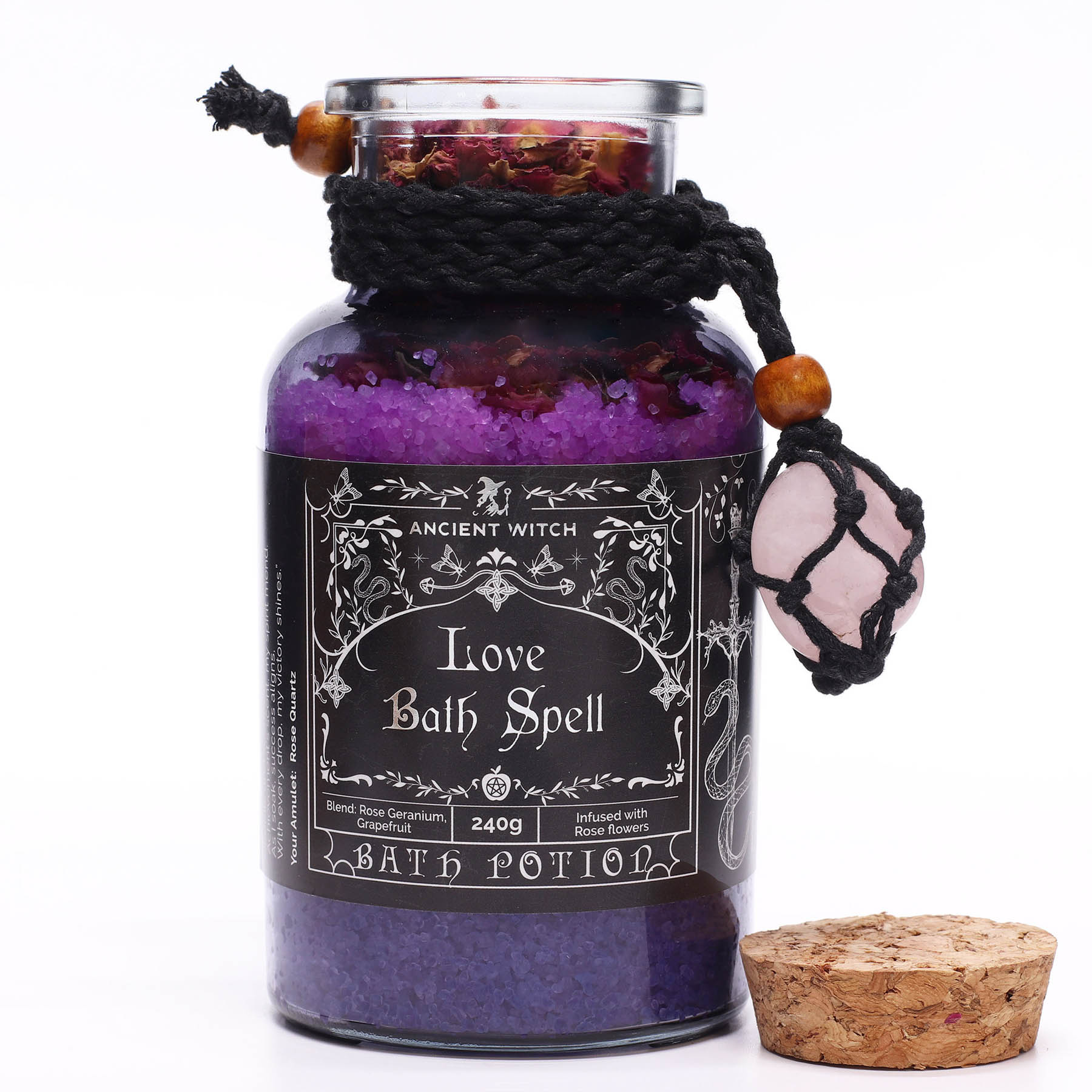 Ancient Witch Love Bath Spell Potion – With Real Rose Quartz1