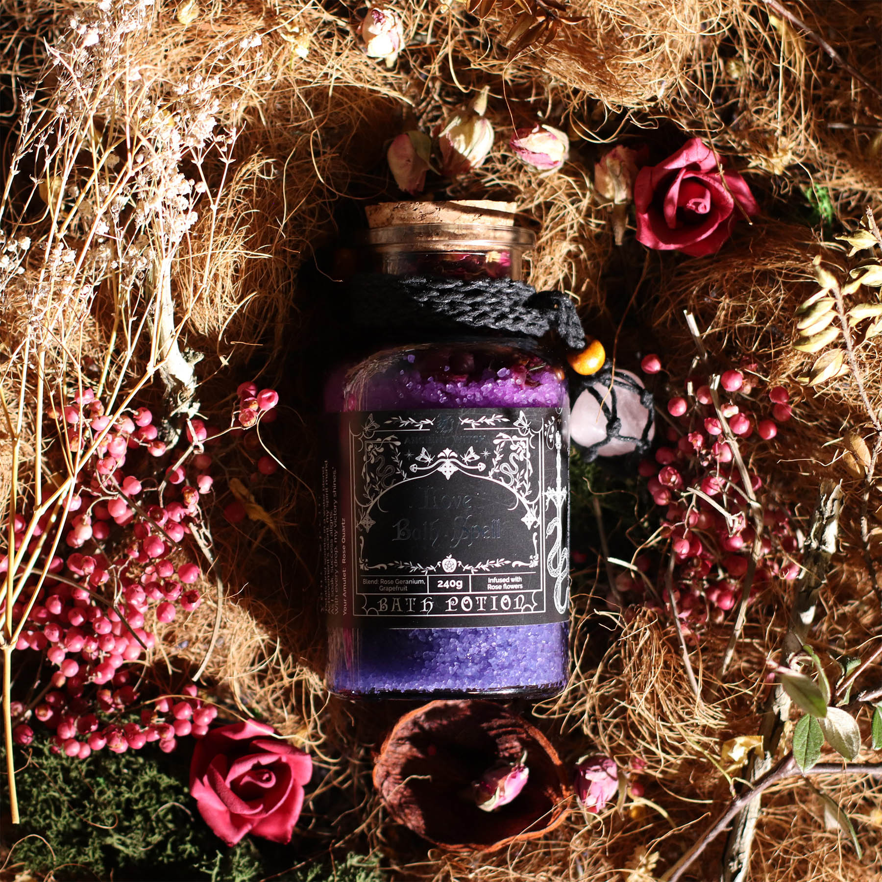 Ancient Witch Love Bath Spell Potion – With Real Rose Quartz4