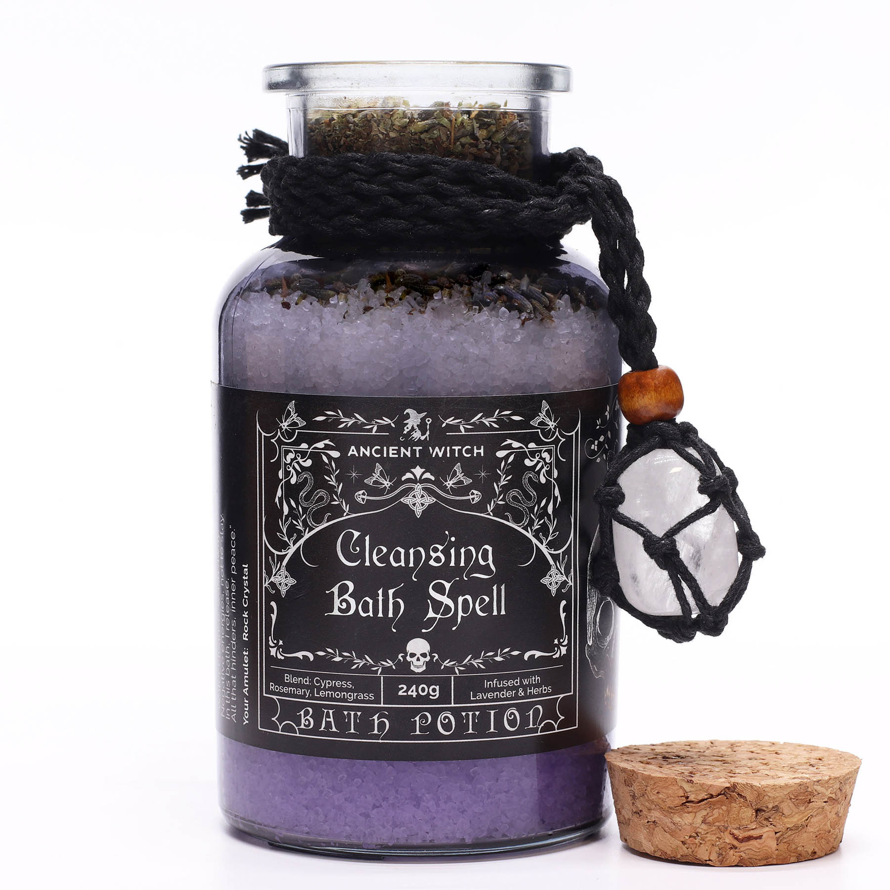Ancient Witch Cleansing Bath Spell Potion – With Real Rock Crystal1