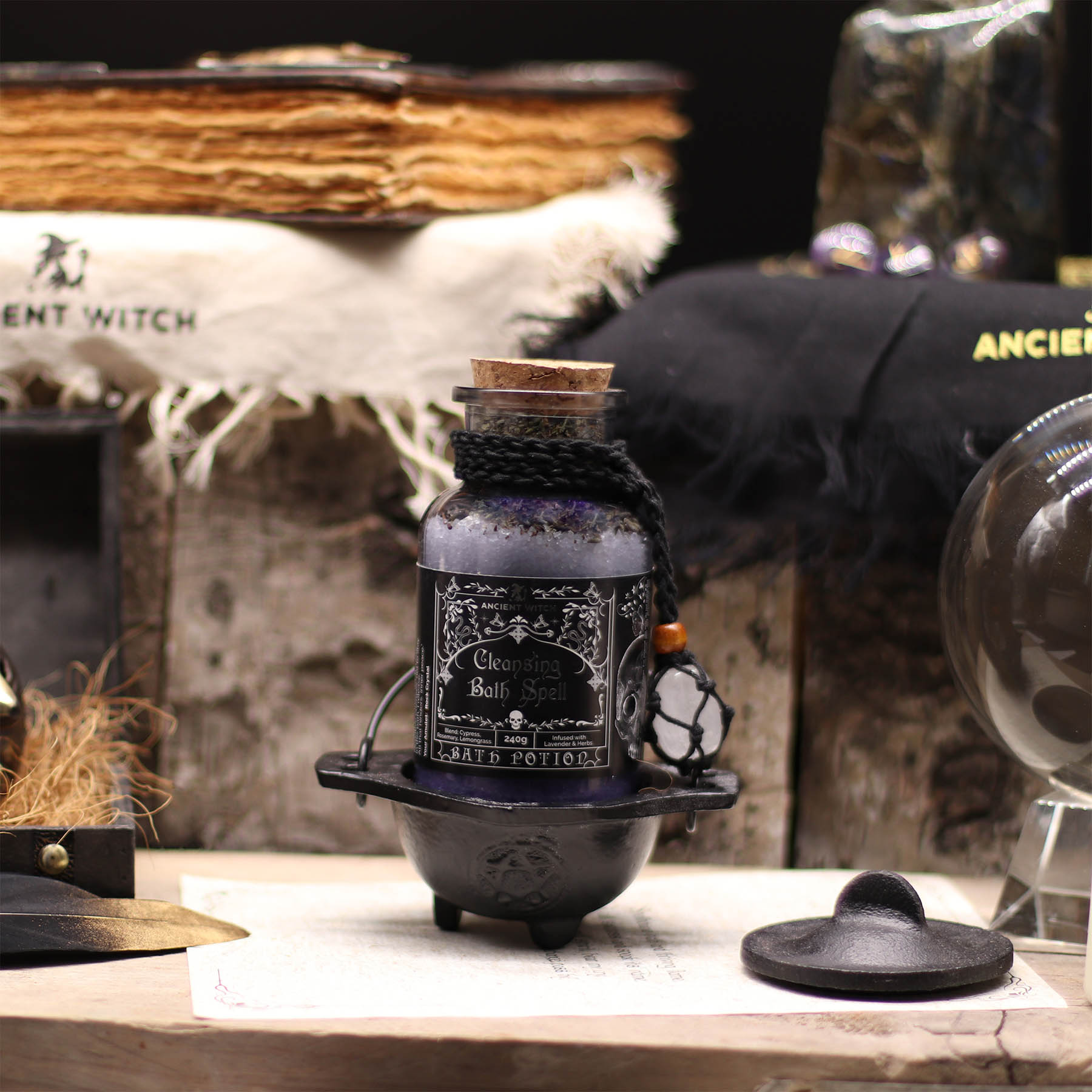 Ancient Witch Cleansing Bath Spell Potion – With Real Rock Crystal3