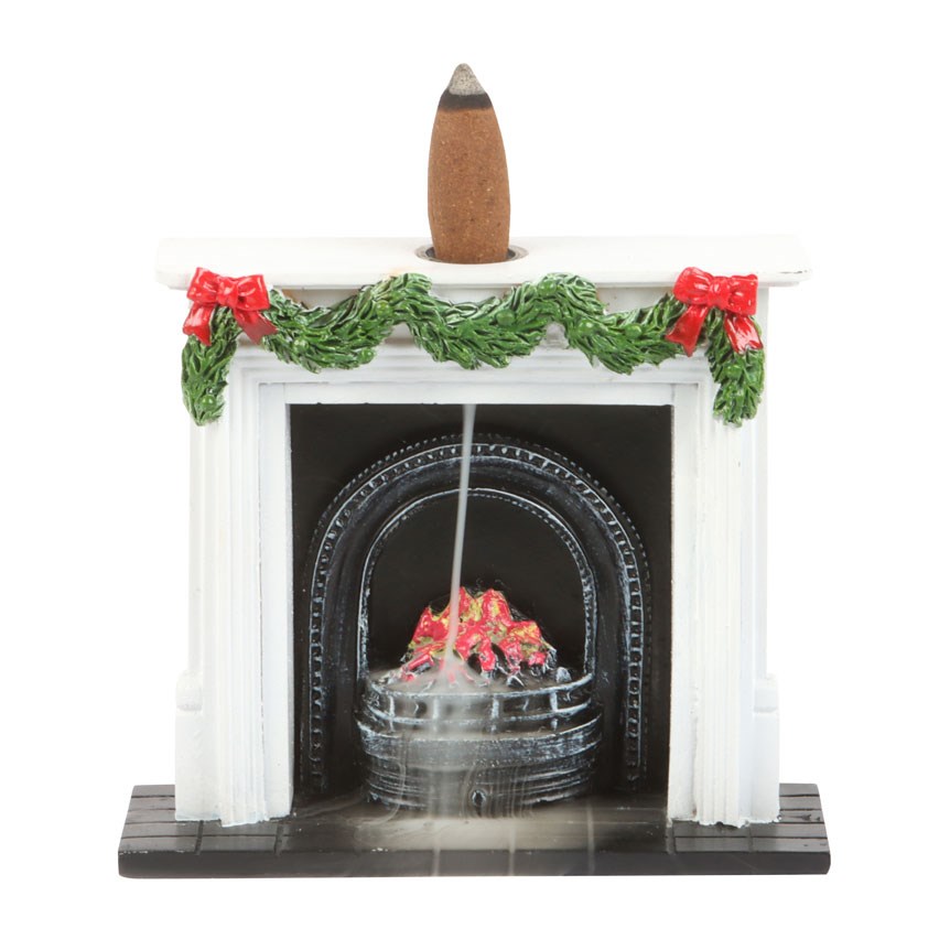 Christmas Fireplace Backflow Incense Burner2