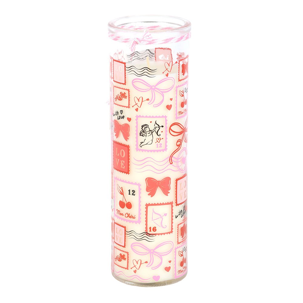 Vintage Romance Stamp Rose Tube Candle2