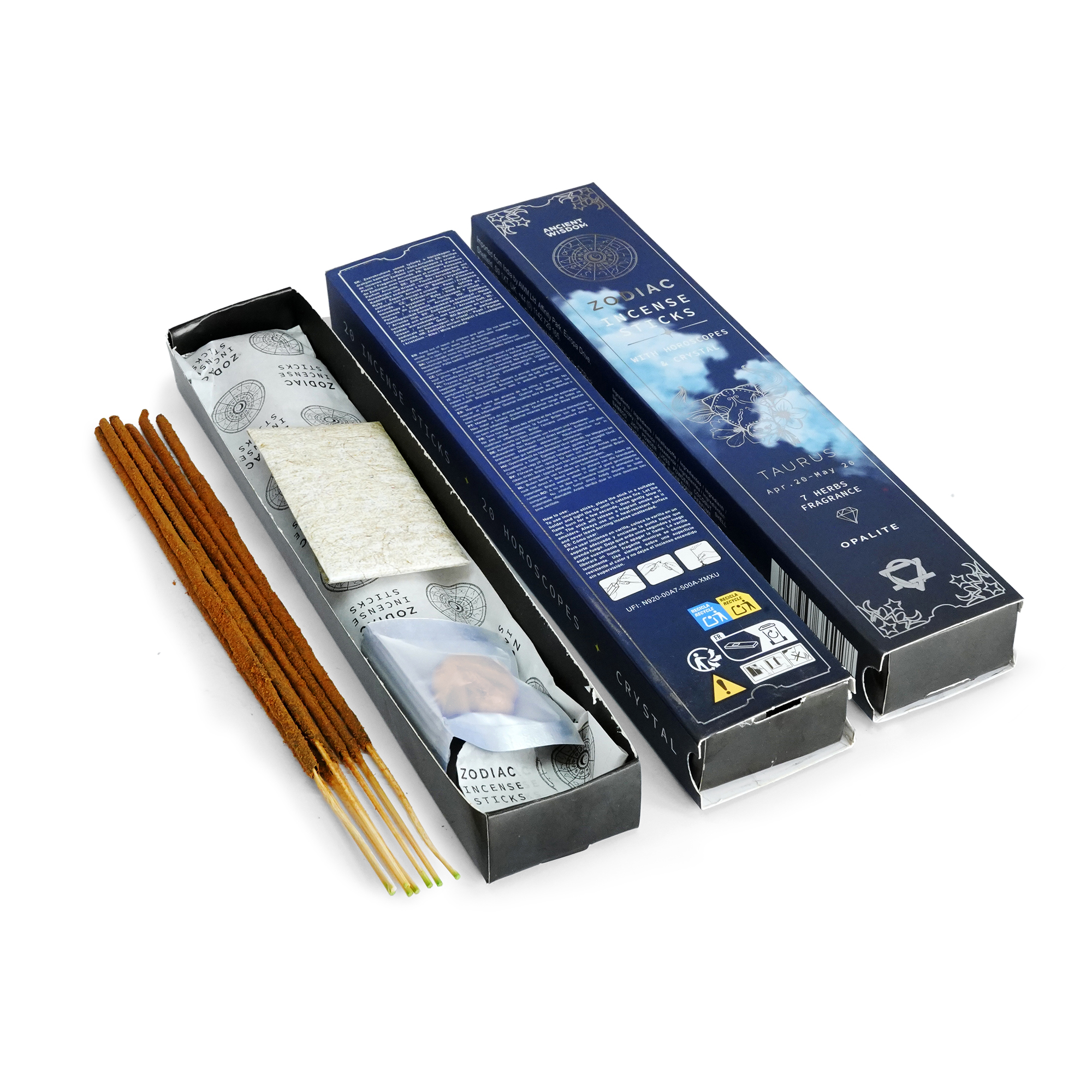 7 Herbs Zodiac Gemstone Crystal Incense - Taurus1