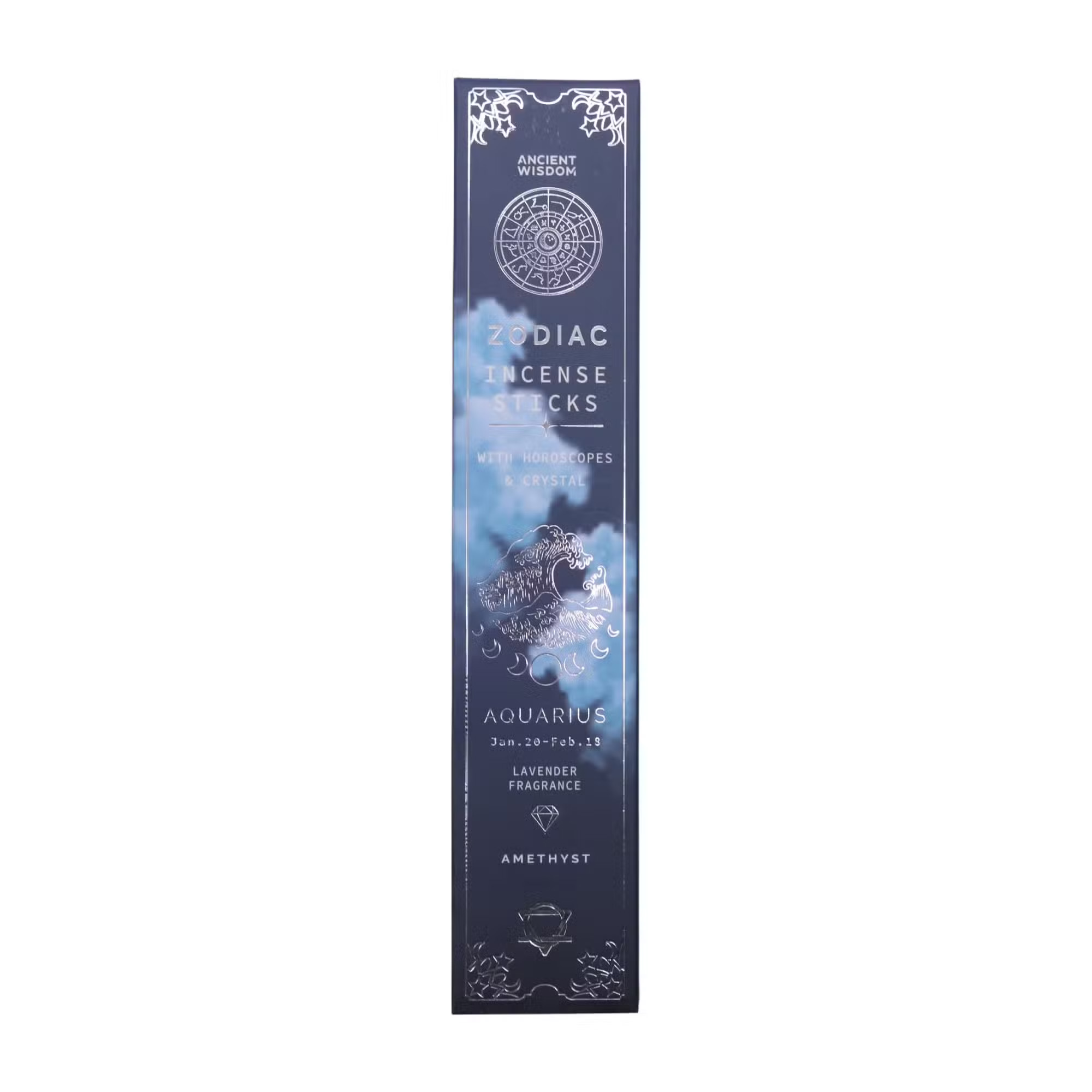 Lavender Zodiac Gemstone Crystal Incense - Aquarius
