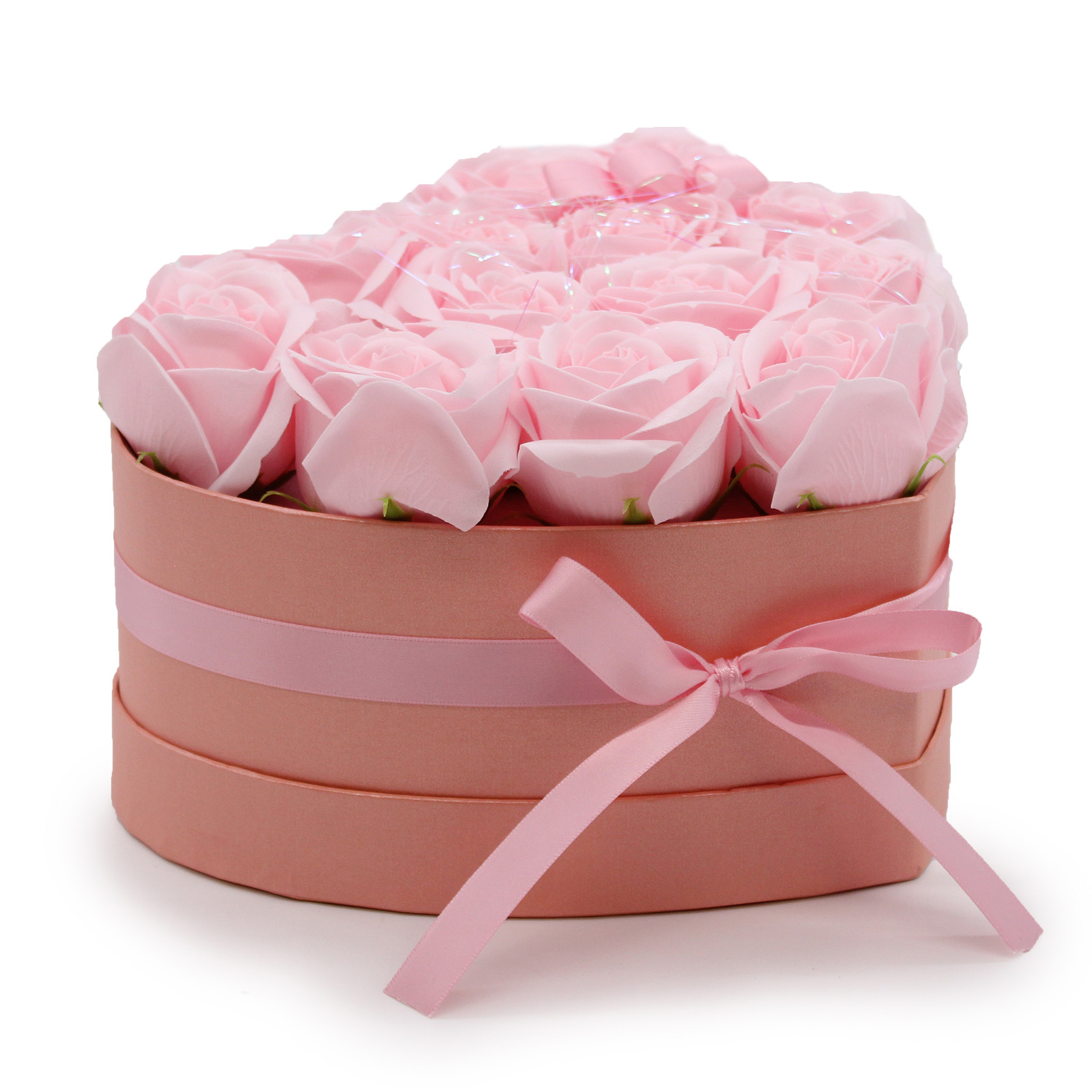 Luxury Soap Flower Heart Gift Box - 13 Pink Roses