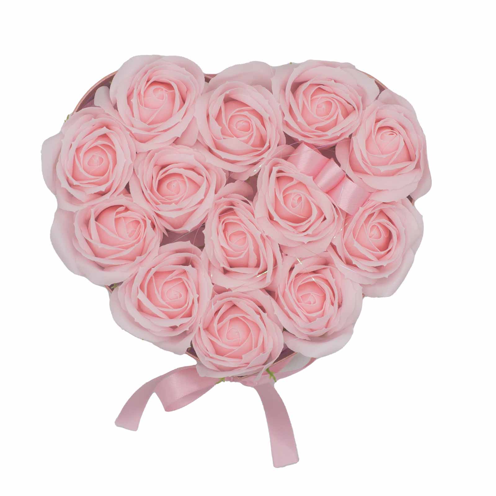 Luxury Soap Flower Heart Gift Box - 13 Pink Roses3