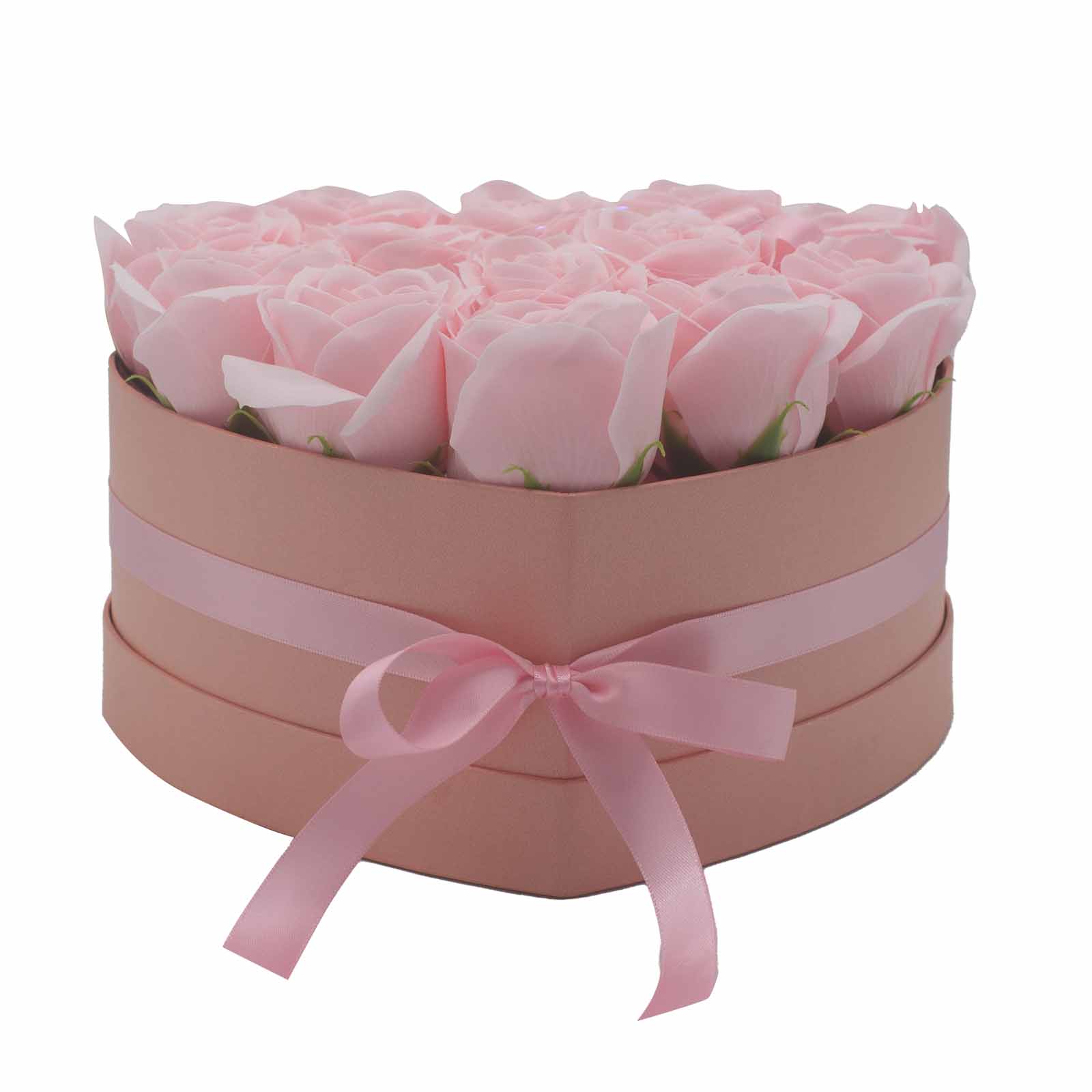 Luxury Soap Flower Heart Gift Box - 13 Pink Roses4