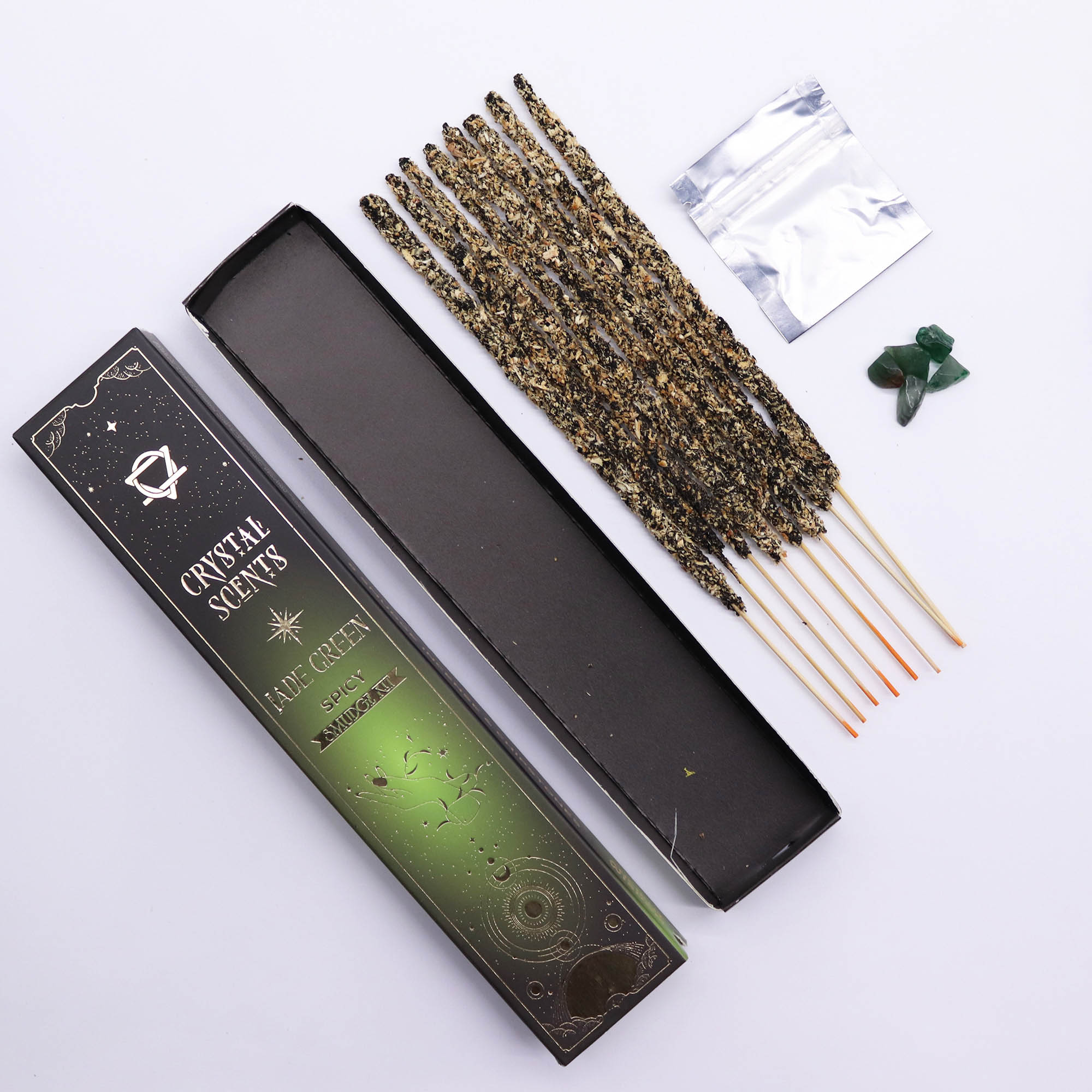 Crystal Scents 'Jade Green' Smudge Kit – Spicy Fragrance