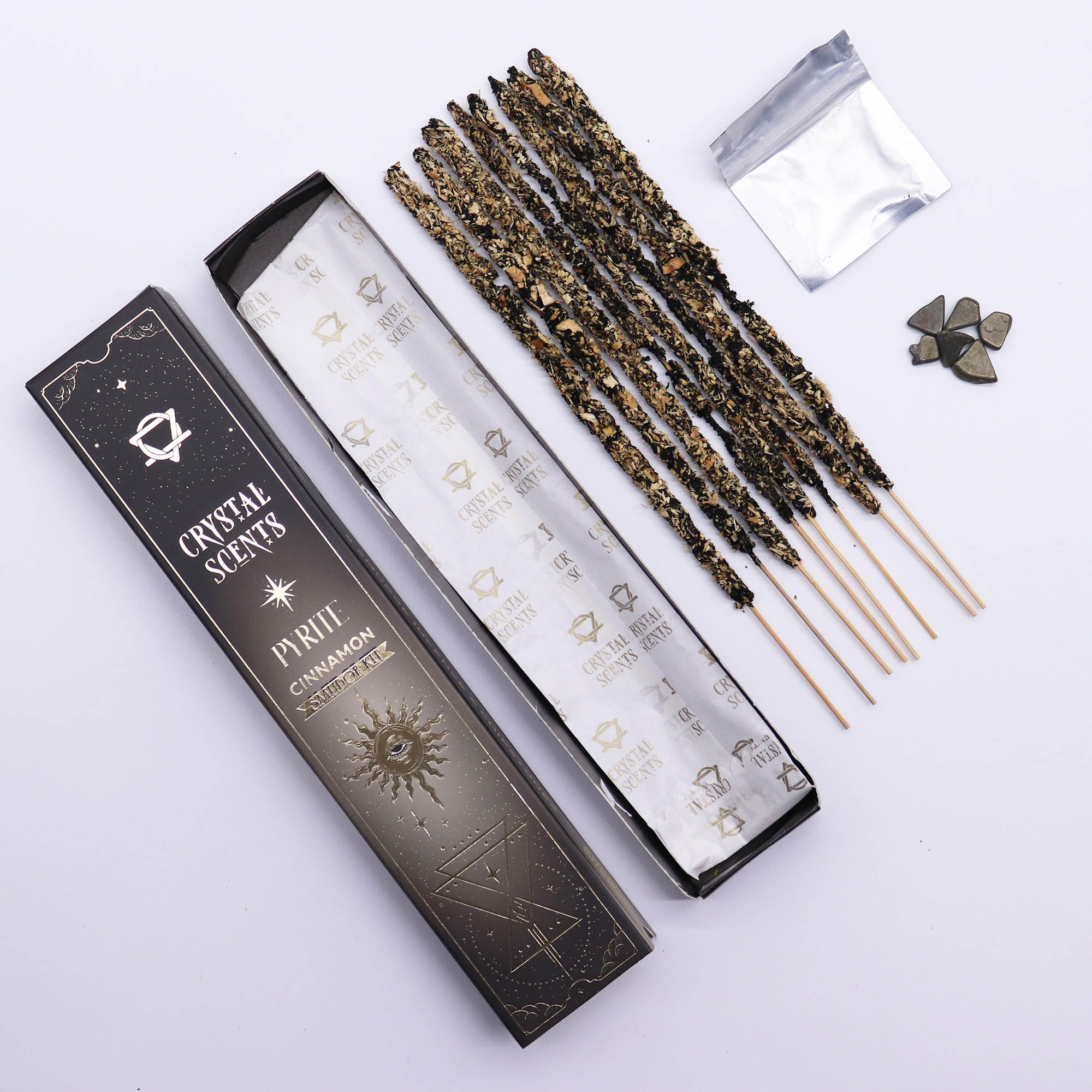 Crystal Scents 'Pyrite' Smudge Kit – Cinnamon Fragrance