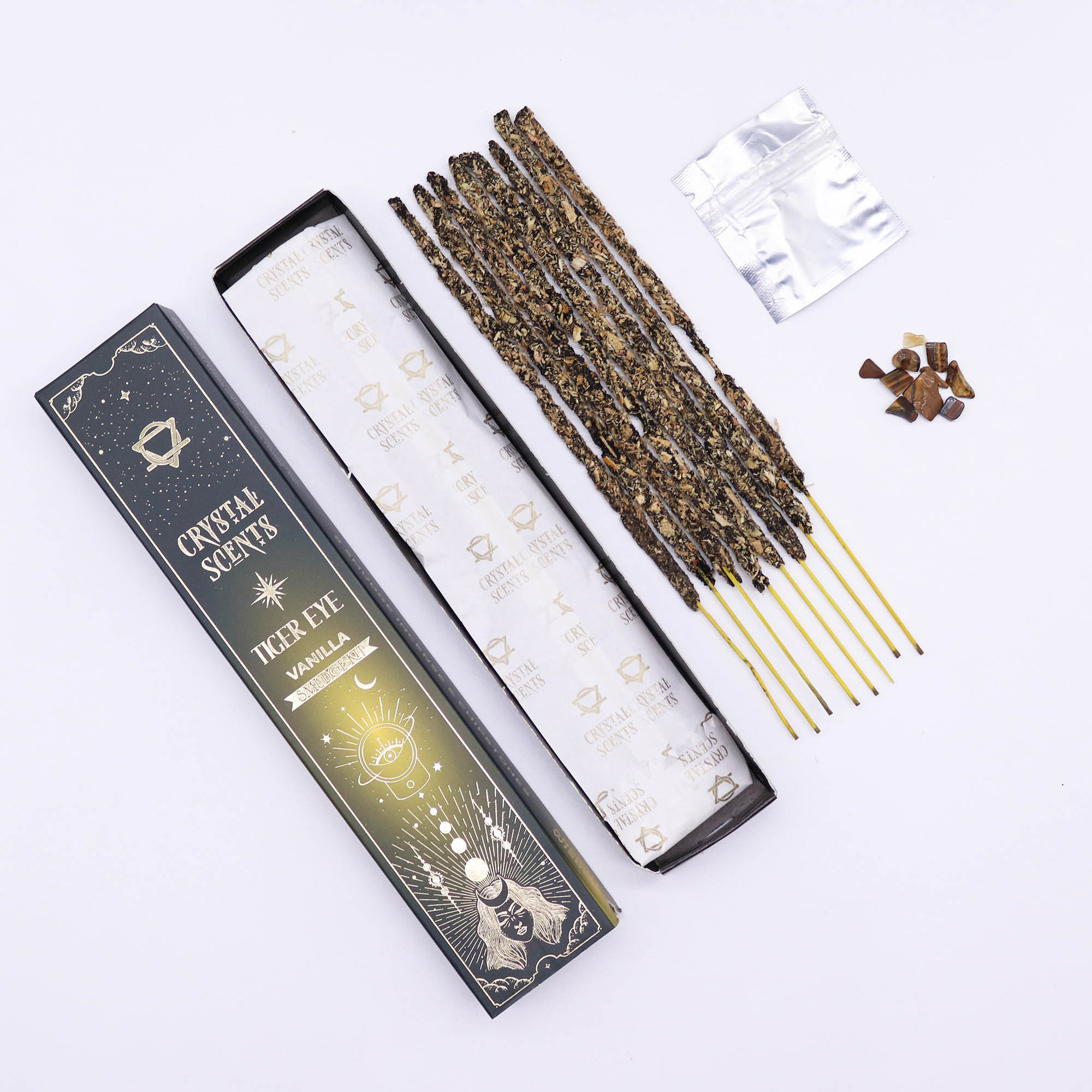 Crystal Scents 'Tiger Eye' Smudge Kit – Vanilla Fragrance
