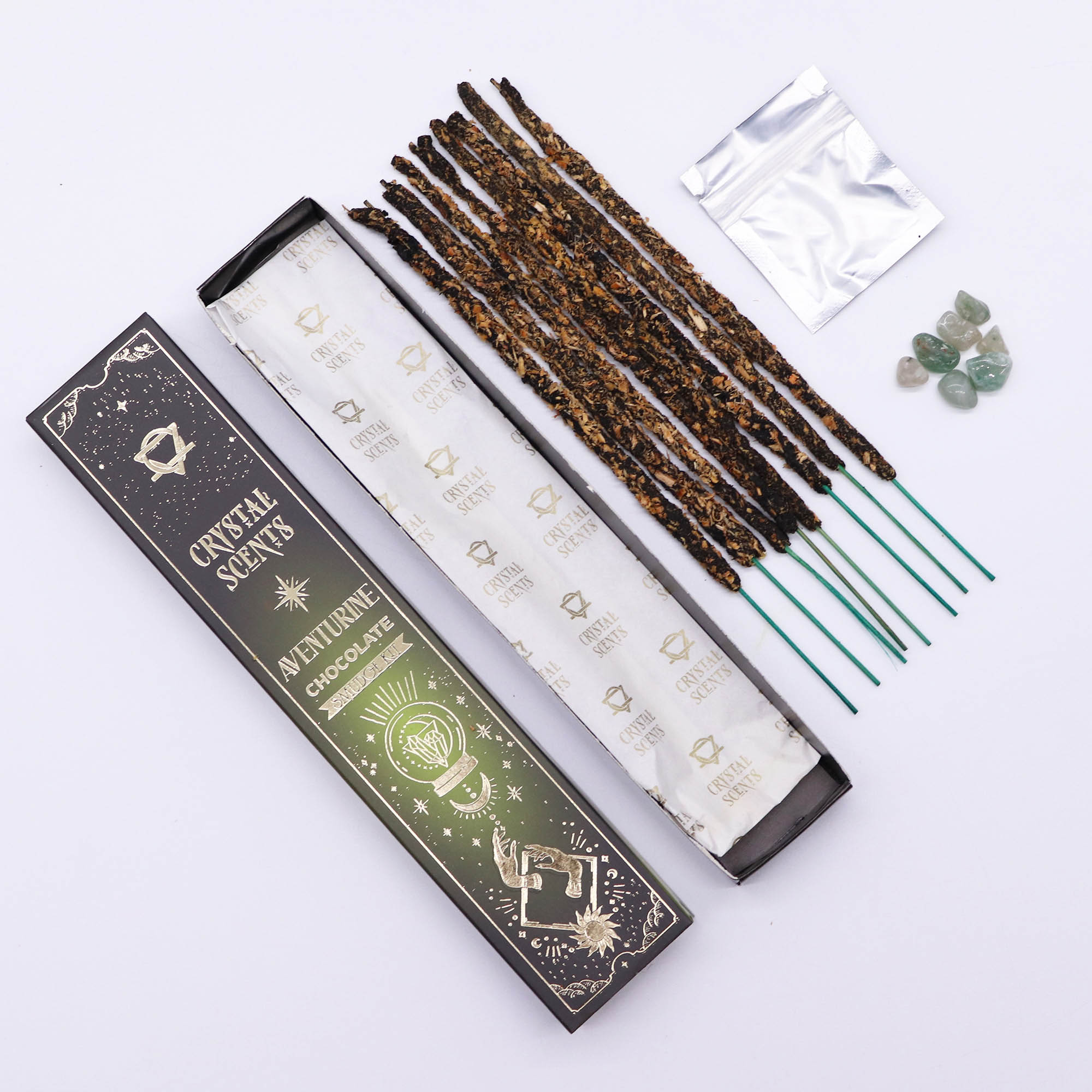 Crystal Scents 'Aventurine' Smudge Kit – Chocolate Fragrance