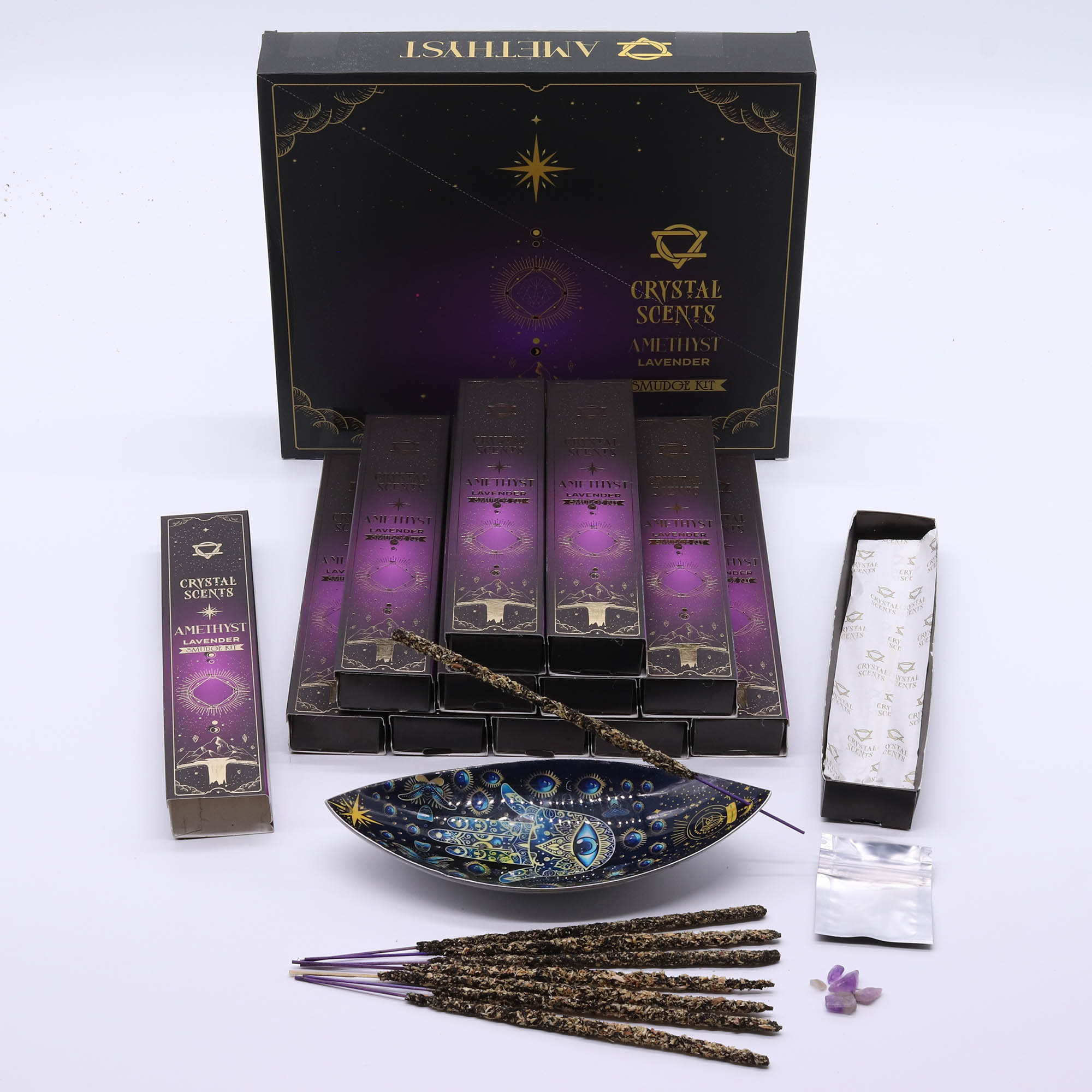 Crystal Scents 'Amethyst' Smudge Kit – Lavender Fragrance2