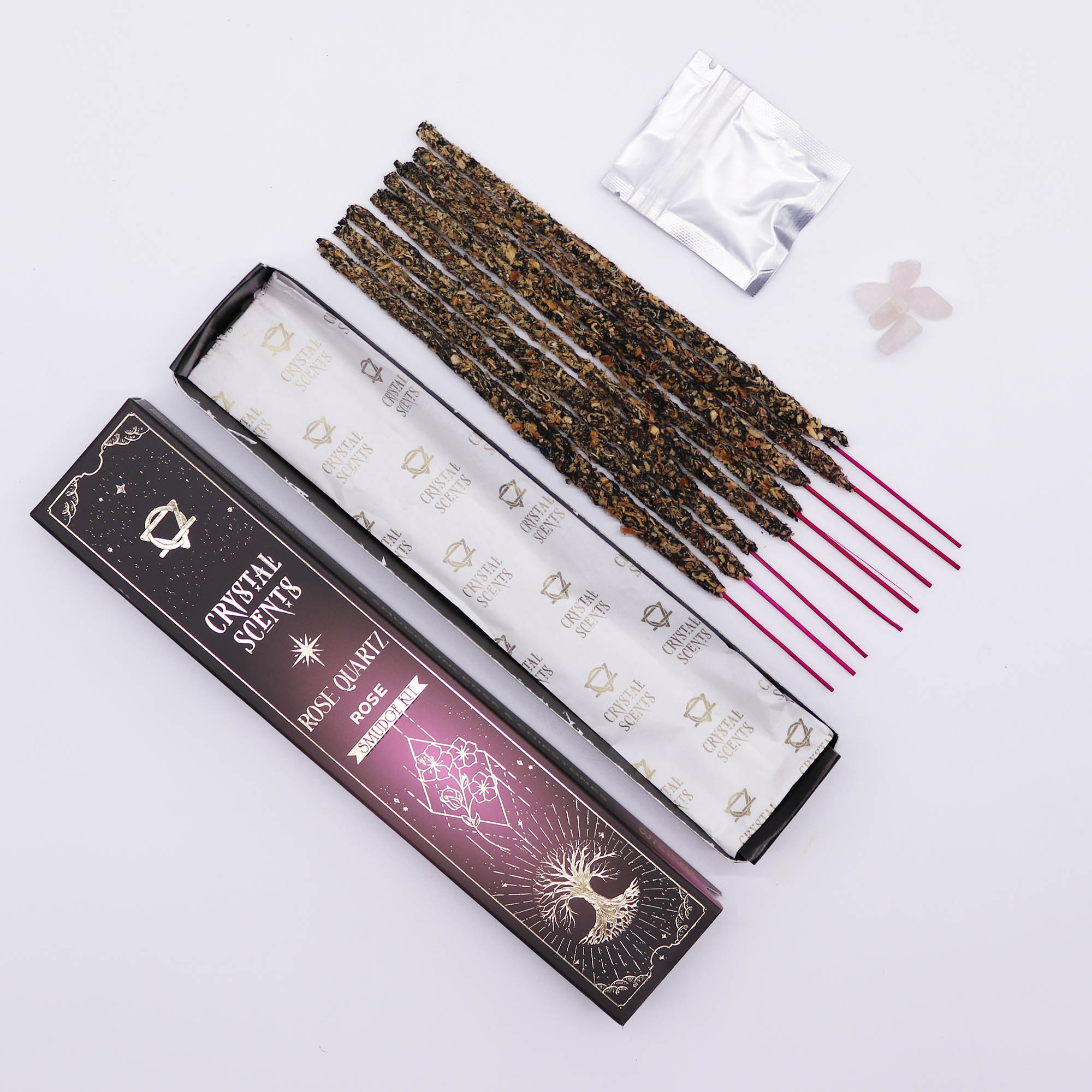 Crystal Scents 'Rose Quartz' Smudge Kit – Rose Fragrance
