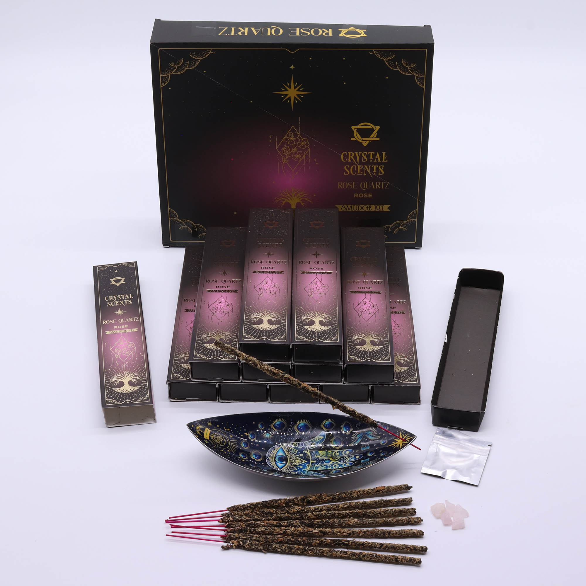 Crystal Scents 'Rose Quartz' Smudge Kit – Rose Fragrance2
