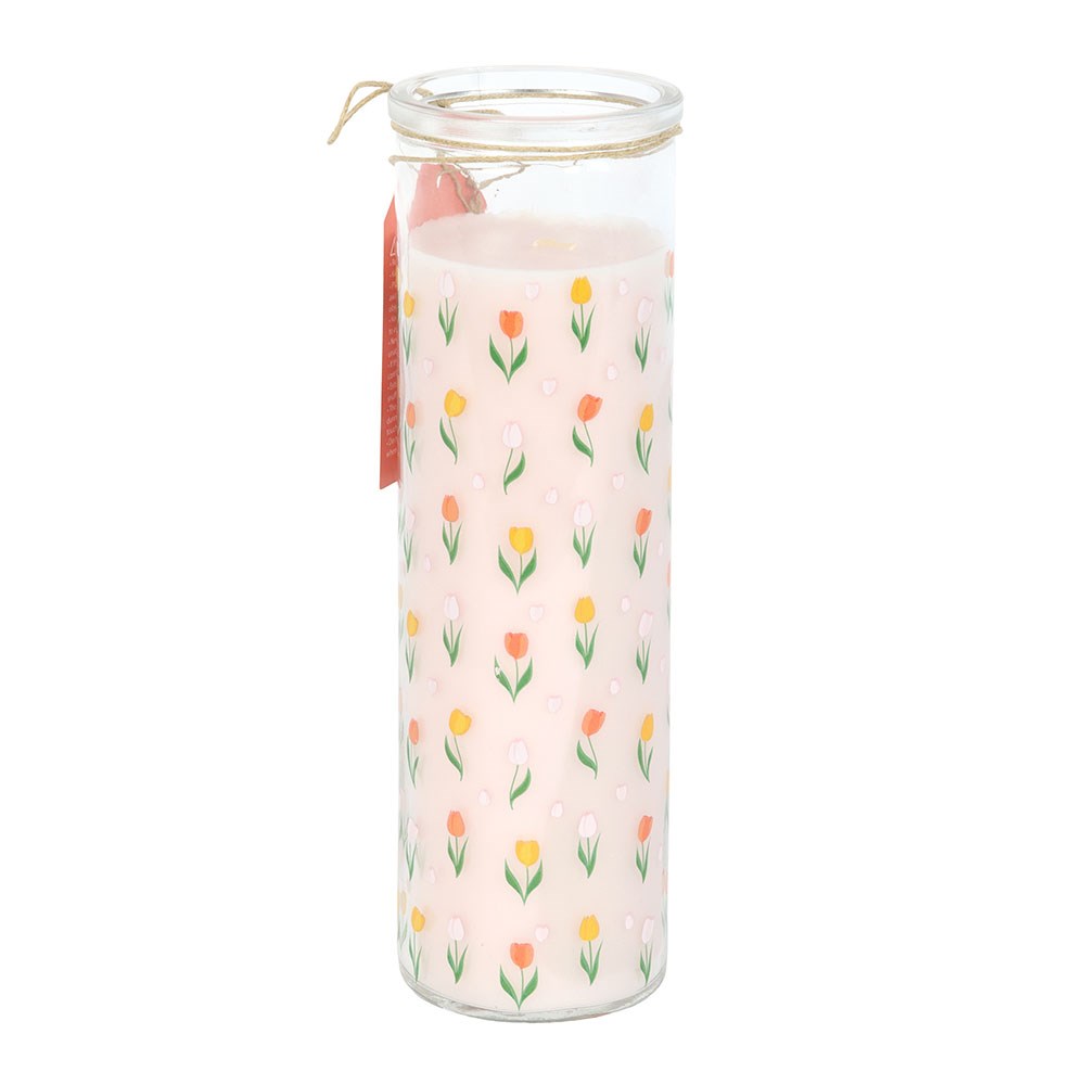 French Tulip Scented Candle with Floral Print2