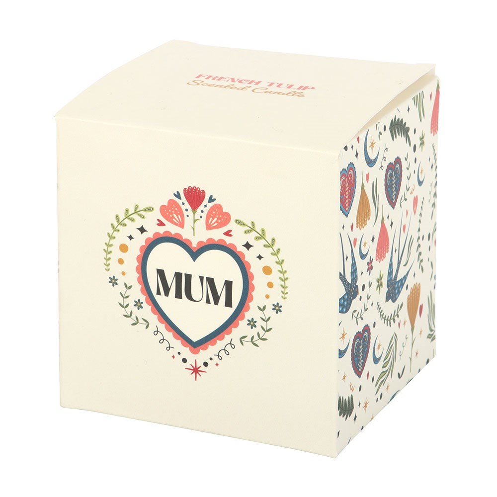 'Mum' Folk Heart French Tulip Scented Candle2