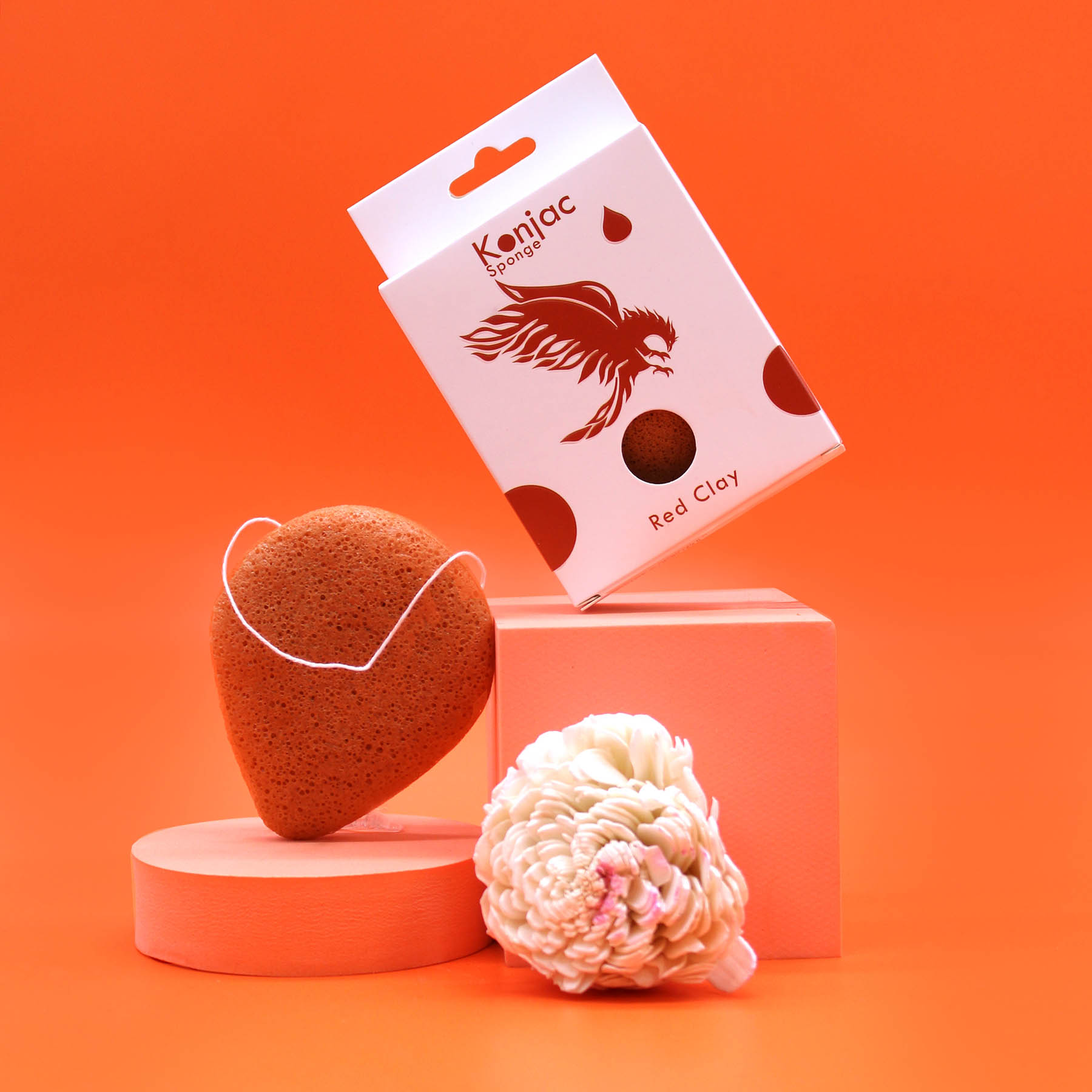 Teardrop Konjac Sponge - Red Clay (Rejuvenating)2