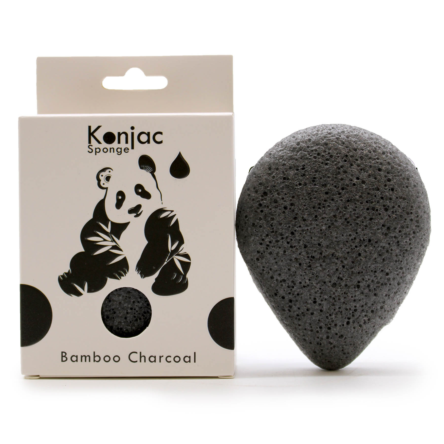 Teardrop Konjac Sponge - Bamboo Charcoal (Anti-bacterial)