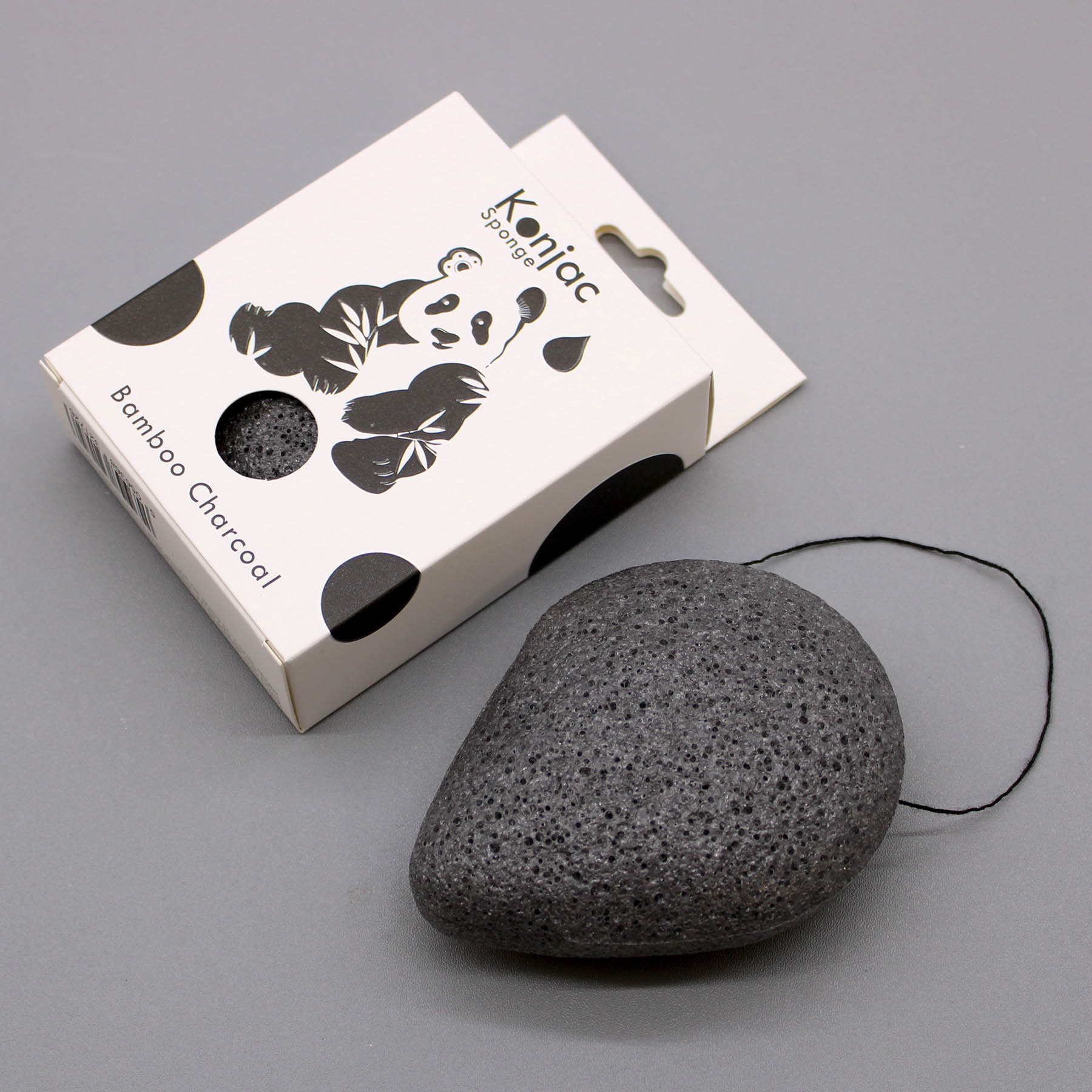 Teardrop Konjac Sponge - Bamboo Charcoal (Anti-bacterial)1