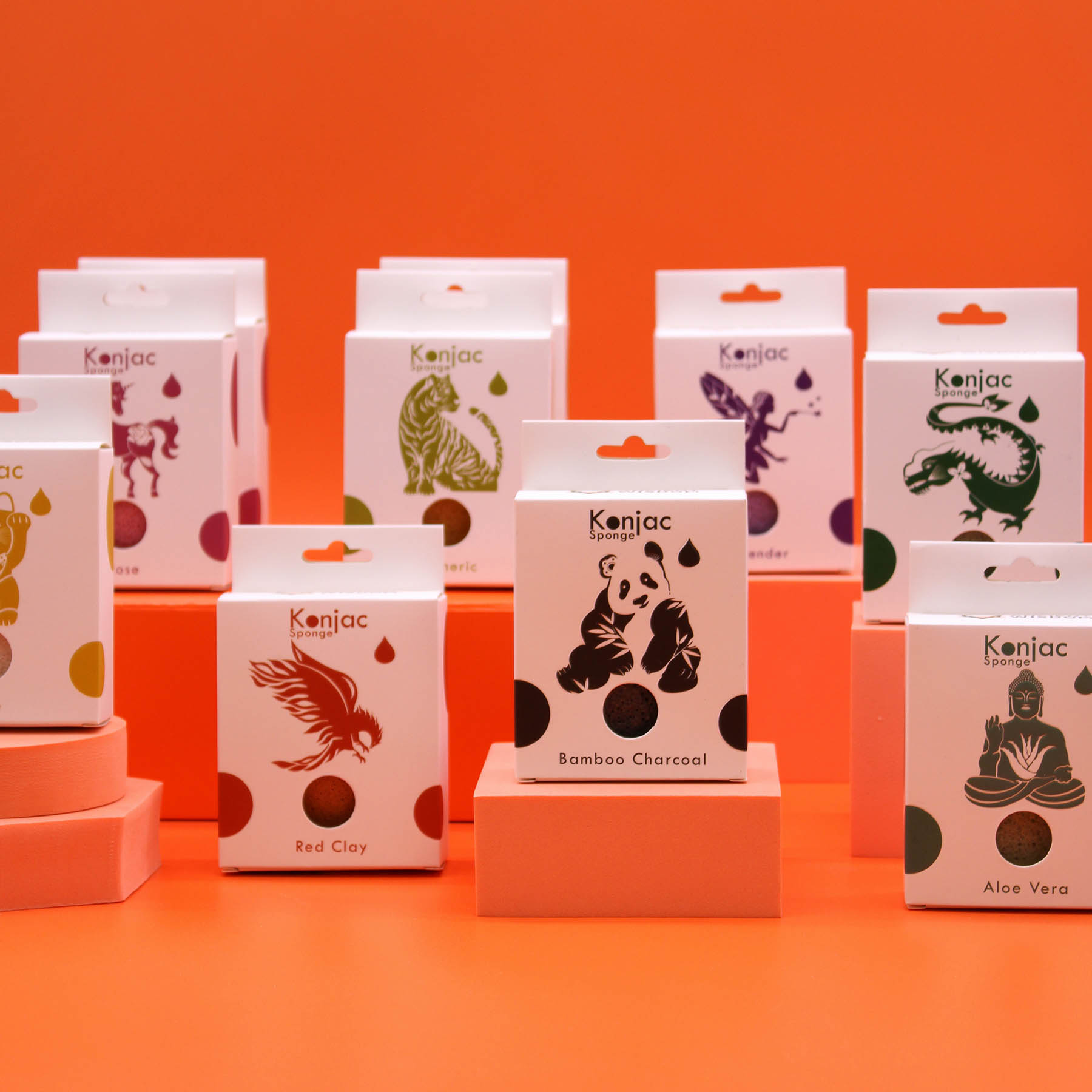 Teardrop Konjac Sponge - Bamboo Charcoal (Anti-bacterial)3