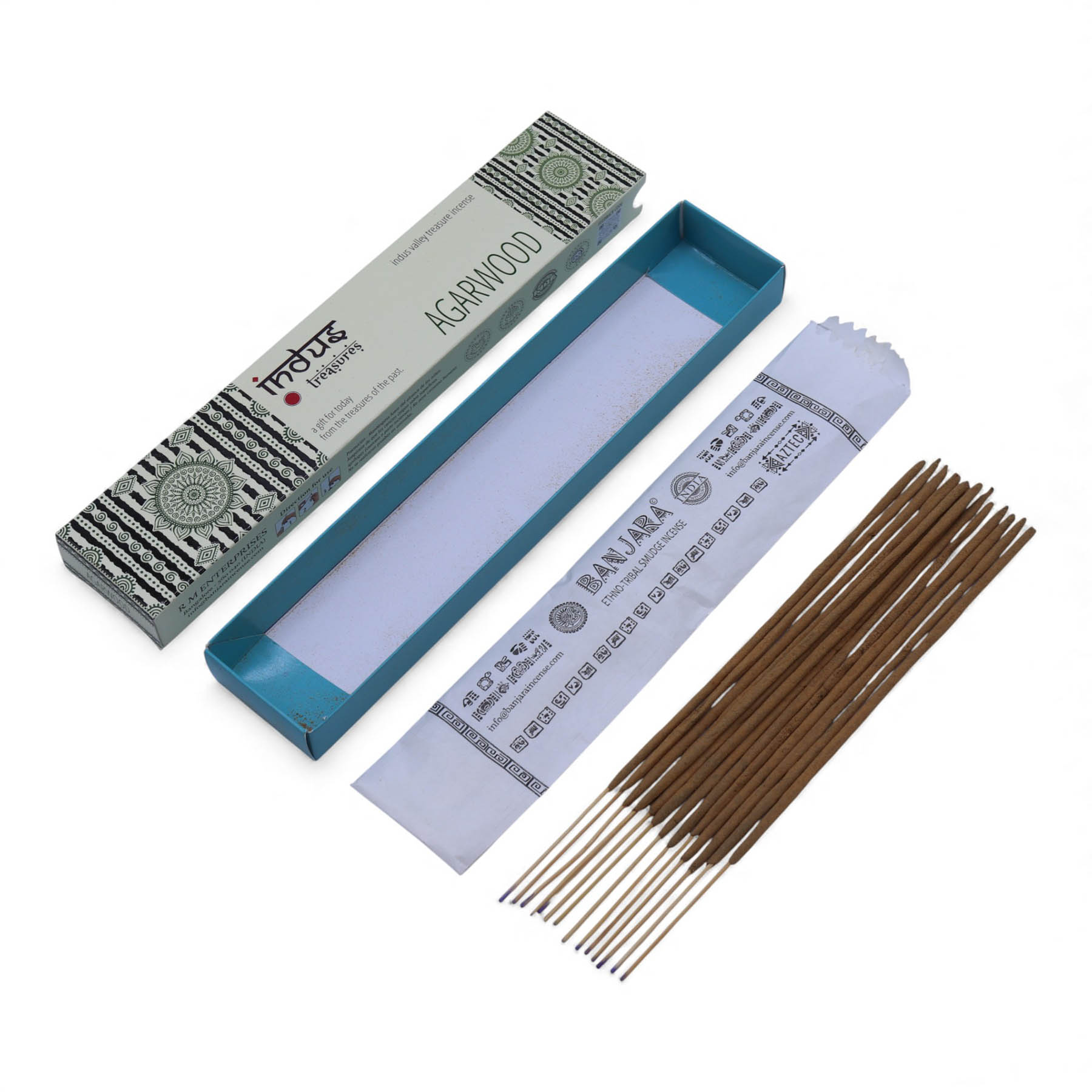 Indus Treasures Incense Sticks - Agarwood (15gms)