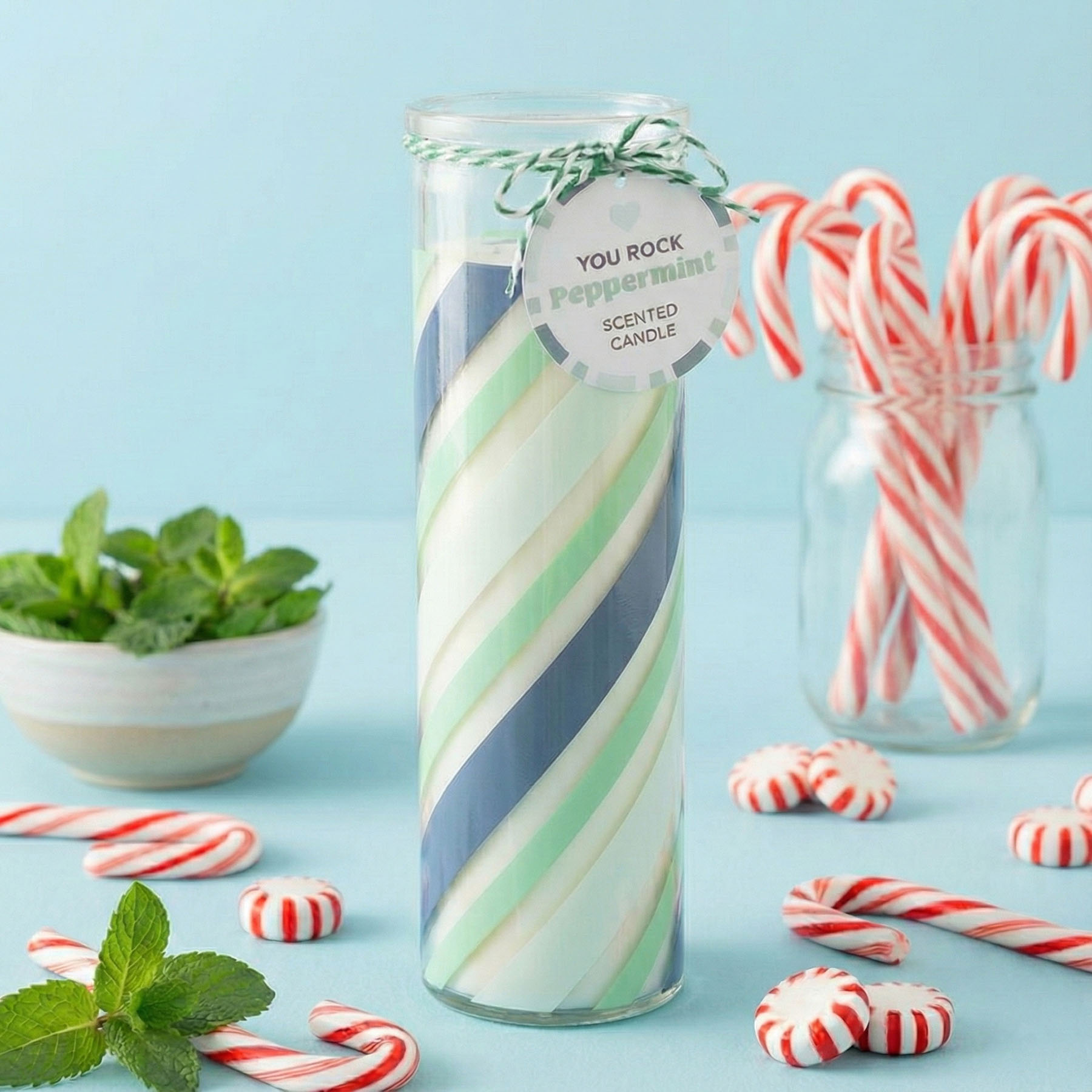 Candy Stripe Peppermint Tube Candle
