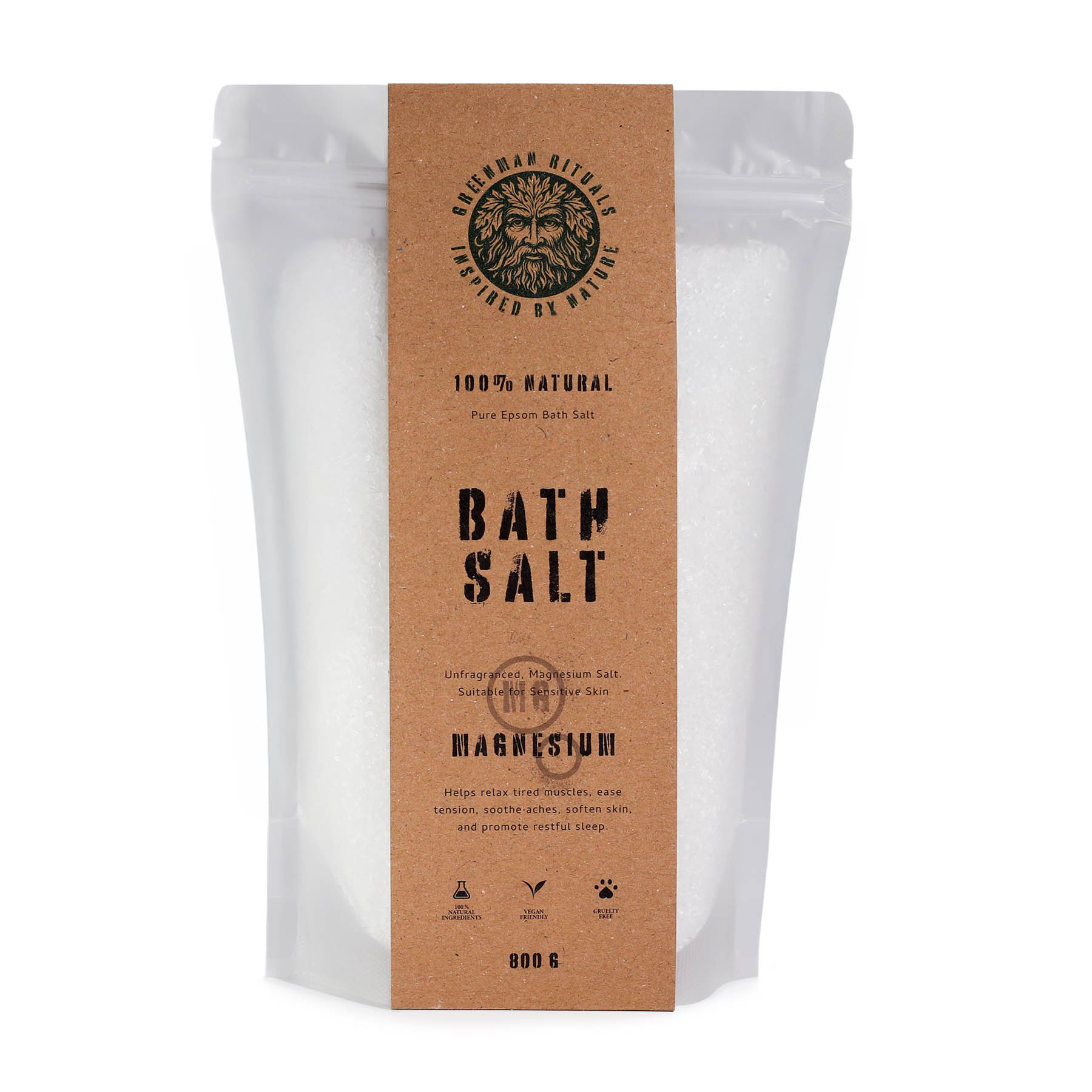 Greenman Rituals Magnesium Epsom Bath Salt – Pure Formula (800g)1