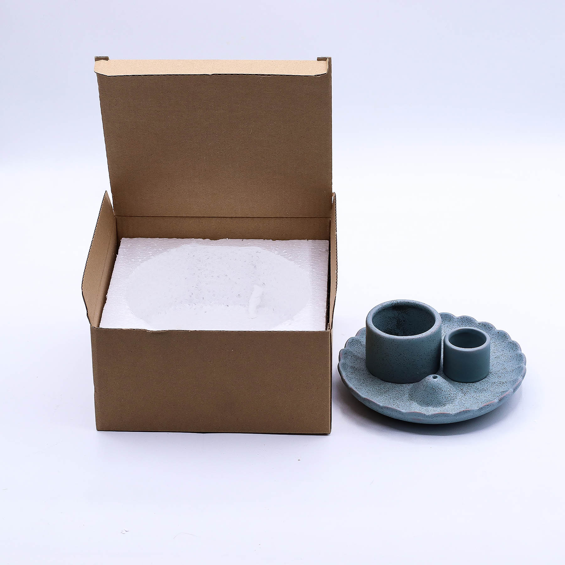 Palo Santo Stick & Smudge Holder - Lotus Flower - Blue3