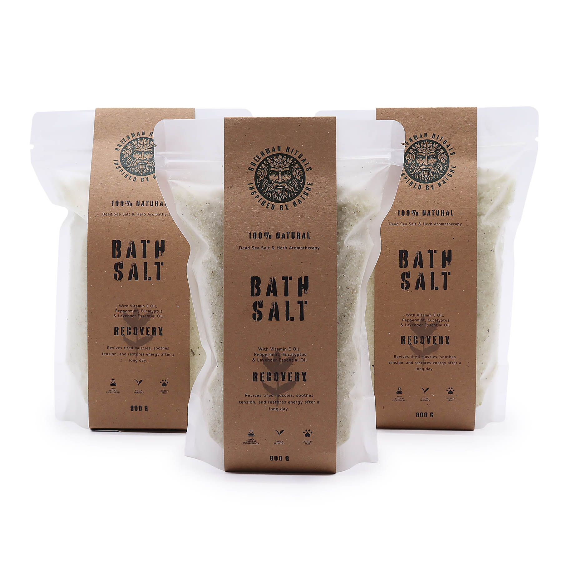 Greenman Rituals Menthol Aromatherapy Epsom Bath Salt – Recovery (800g)4