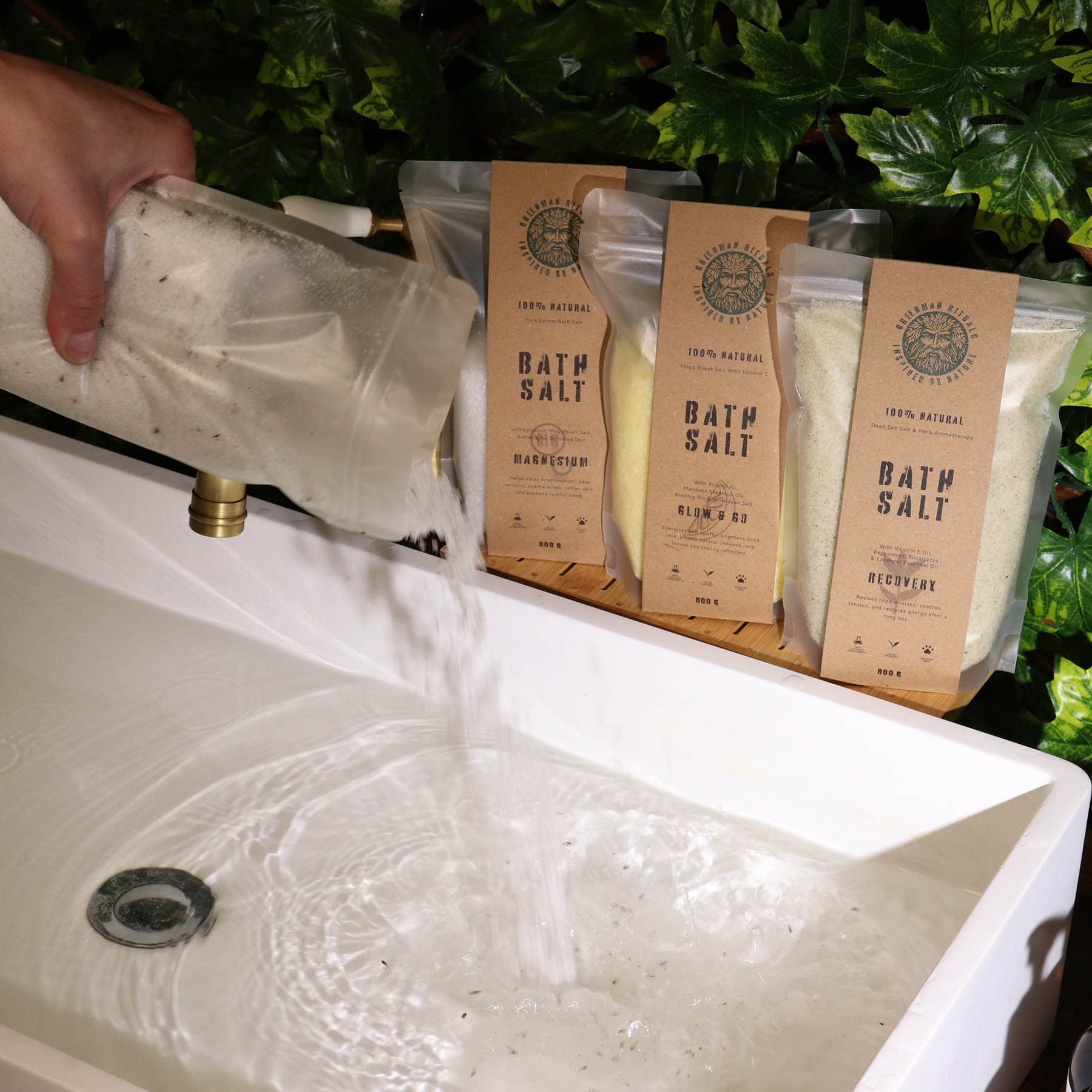 Greenman Rituals Menthol Aromatherapy Epsom Bath Salt – Recovery (800g)5